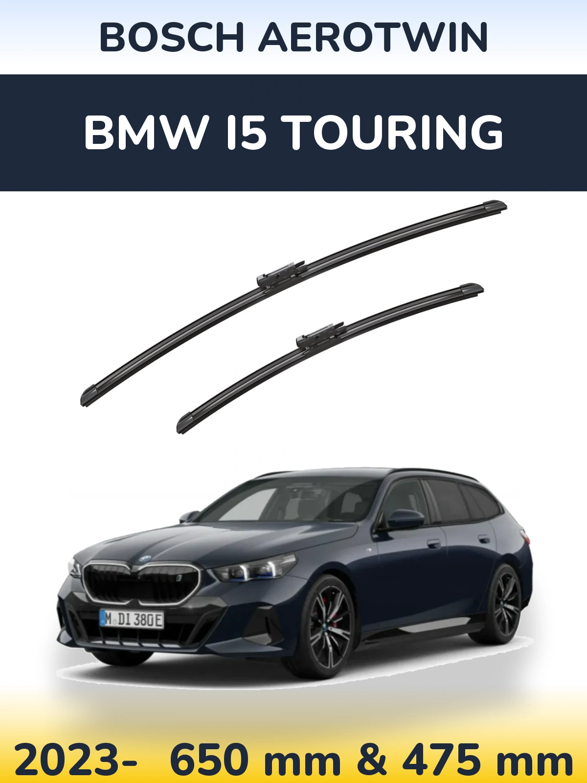 Комплект передніх щіток BOSCH AeroTwin 650 & 475 мм для BMW i5 Touring 2023-2026