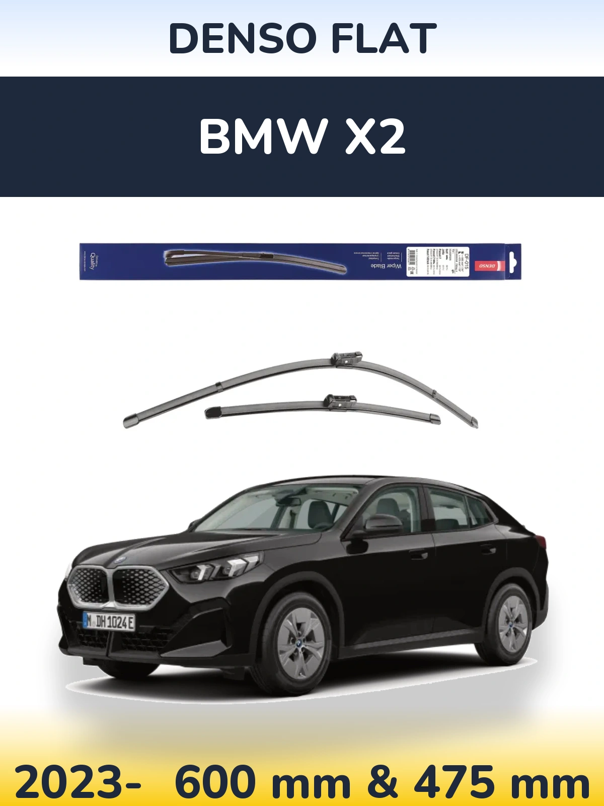 Комплект передних дворников Denso Flat 600 & 475 мм для BMW X2 2023-2026