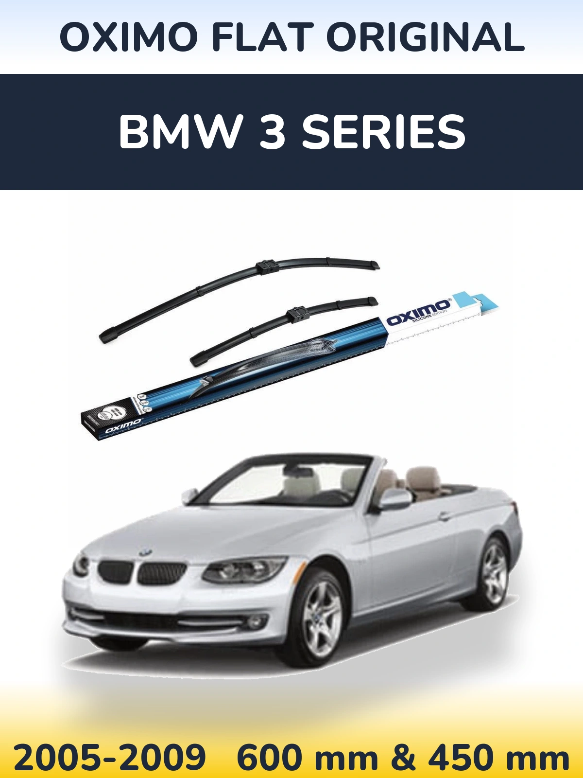 Комплект передних дворников Oximo Flat Original 600 & 400 мм для BMW 3 Series 2005-2009