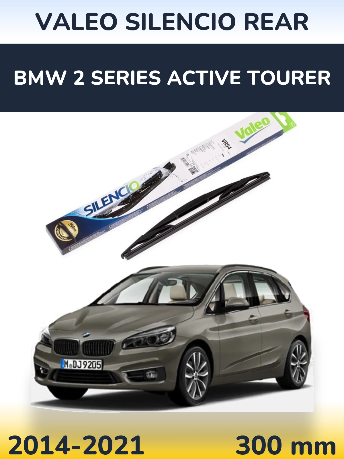 Rear wiper blade Valeo Silencio Rear 300 mm for BMW 2 Series Active Tourer 2014-2021