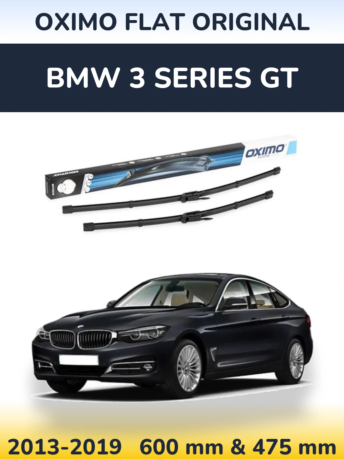 Комплект передніх щіток Oximo Flat Original 600 & 475 мм для BMW 3 Series GT 2013-2019