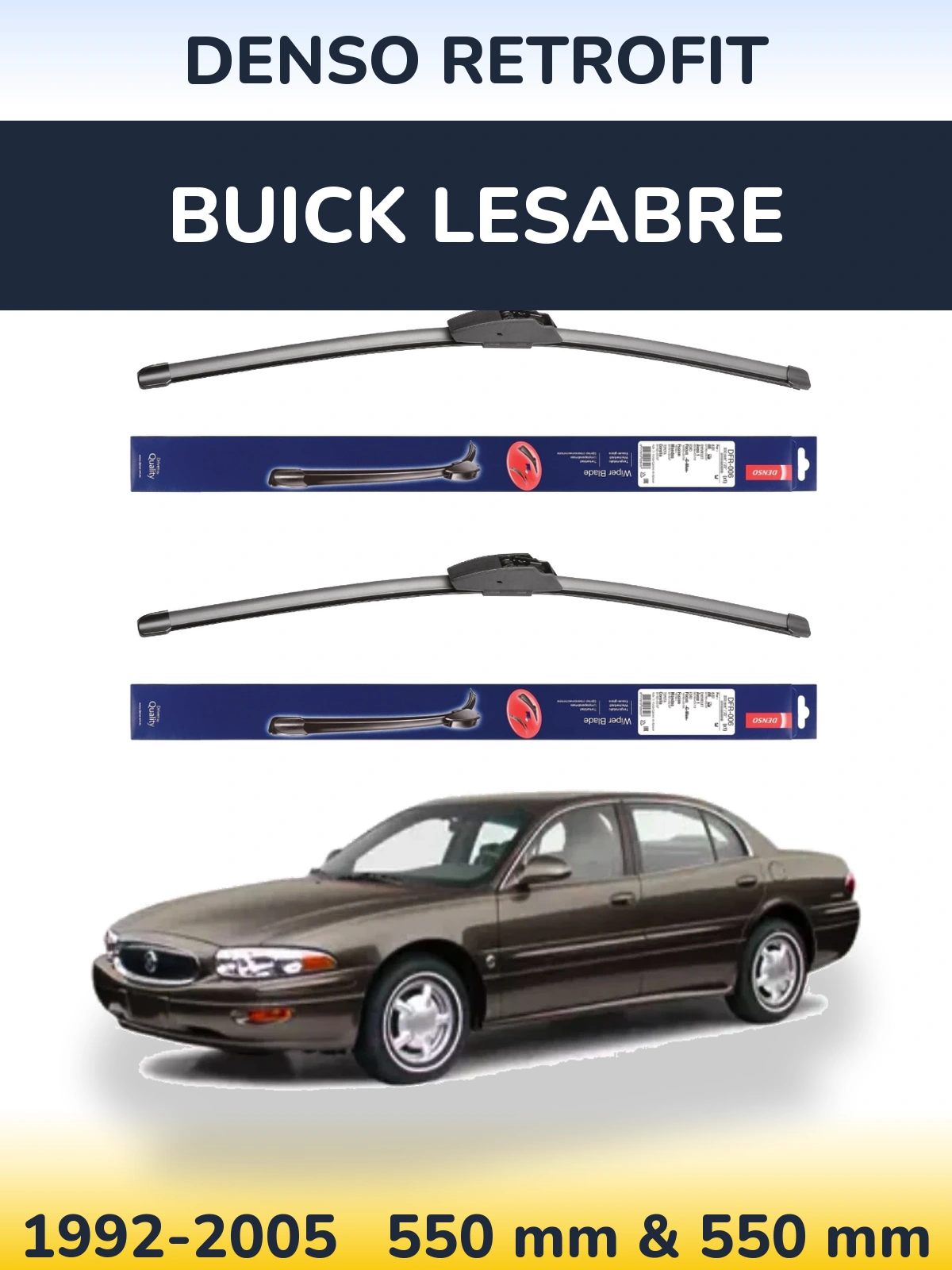 Комплект передних дворников Denso Retrofit 550 & 550 мм для Buick LeSabre 1992-2005