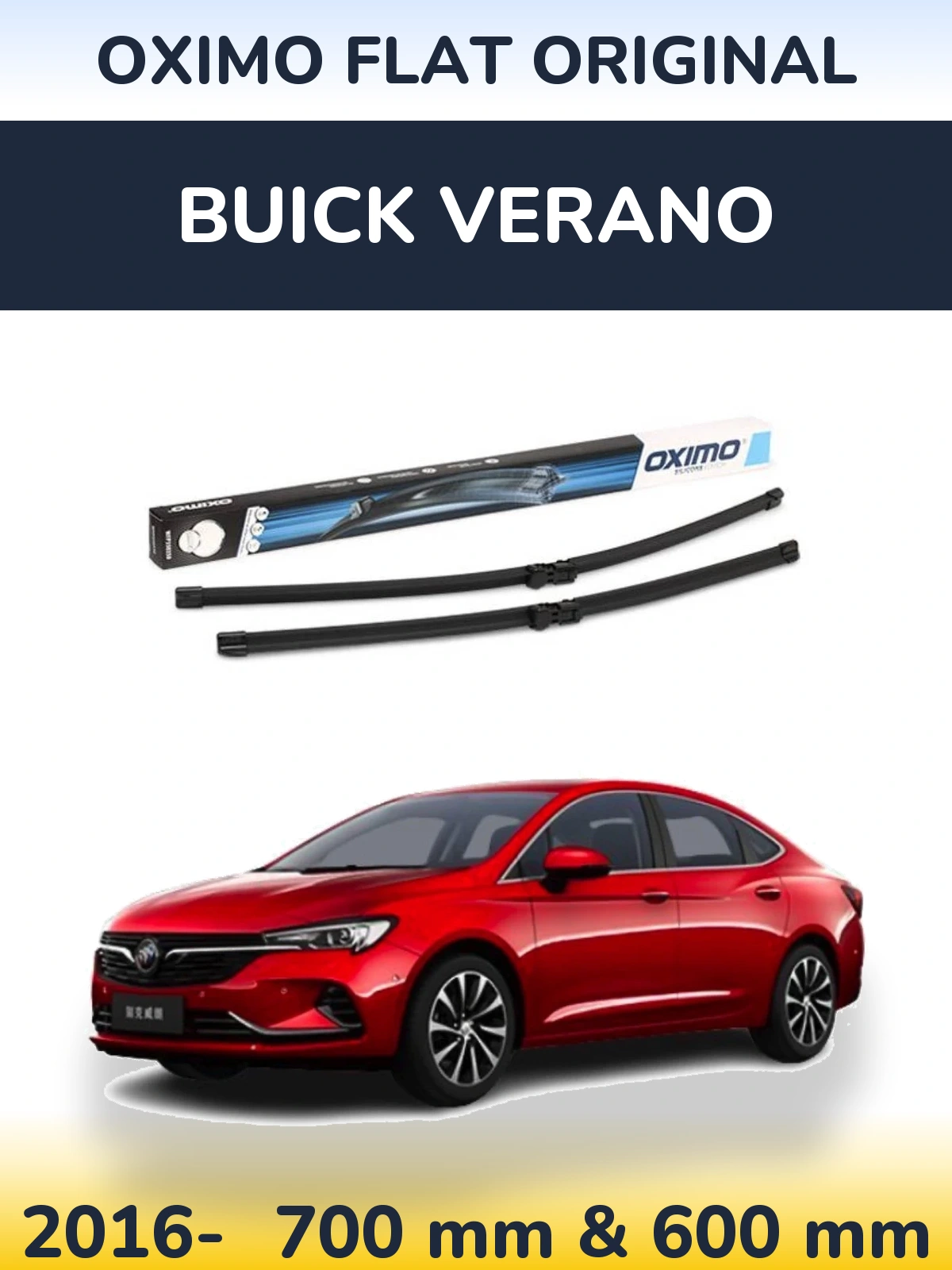 Front wiper blade set Oximo Flat Original 700 & 600 mm for Buick Verano 2016-2026