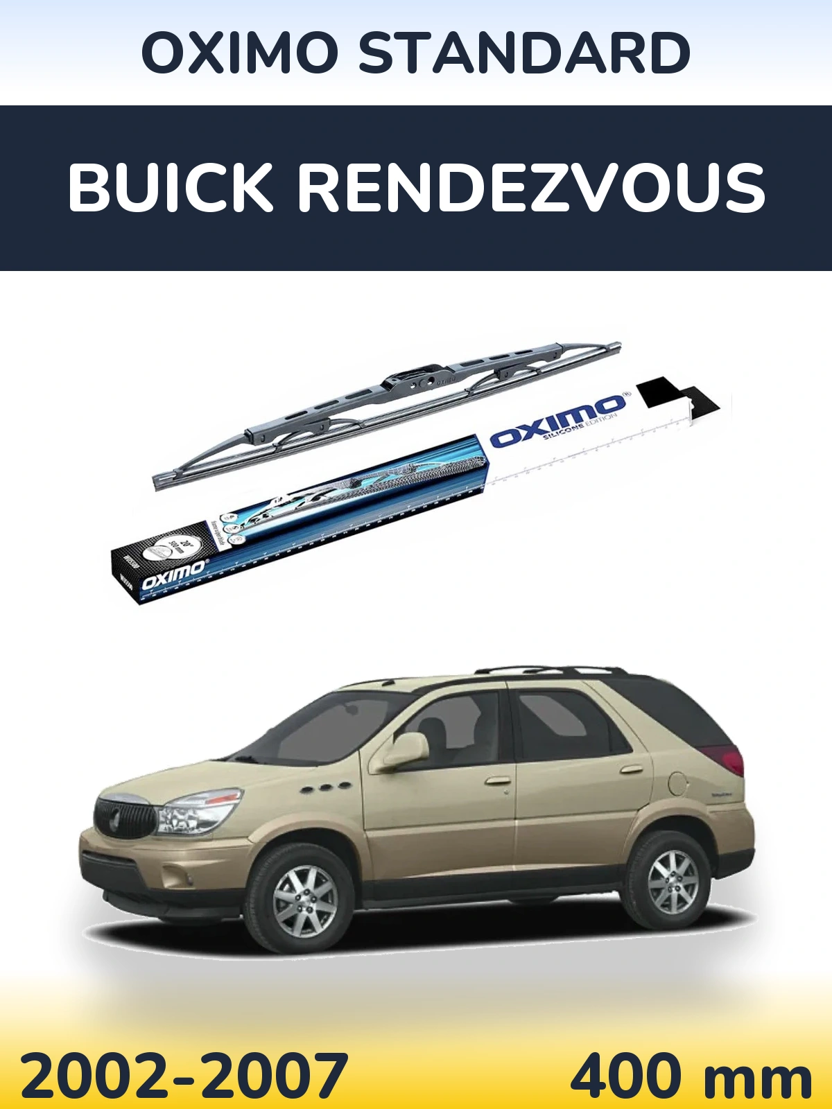 Rear wiper blade Oximo Standard 400 mm for Buick Rendezvous 2002-2007