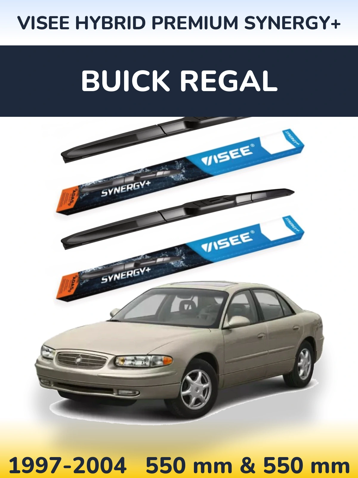 Комплект передніх щіток VISEE HYBRID PREMIUM SYNERGY+ 550 & 550 мм для Buick Regal 1997-2004