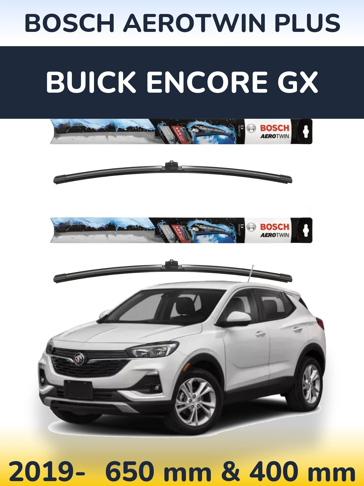 Комплект передних дворников BOSCH AeroTwin Plus 650 & 400 мм для Buick Encore GX 2019-2026