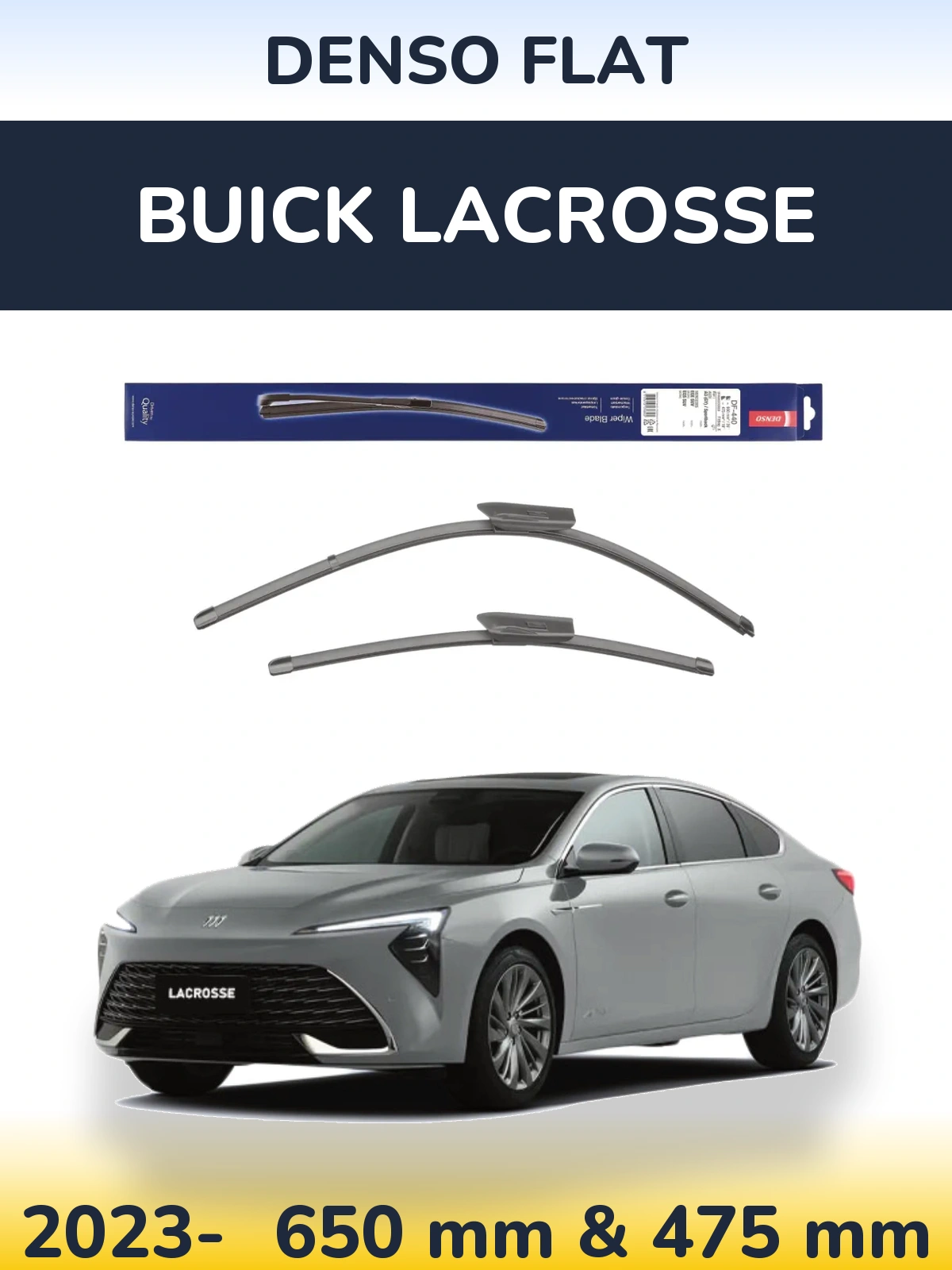 Комплект передніх щіток Denso Flat 650 & 475 мм для Buick LaCrosse 2023-2026