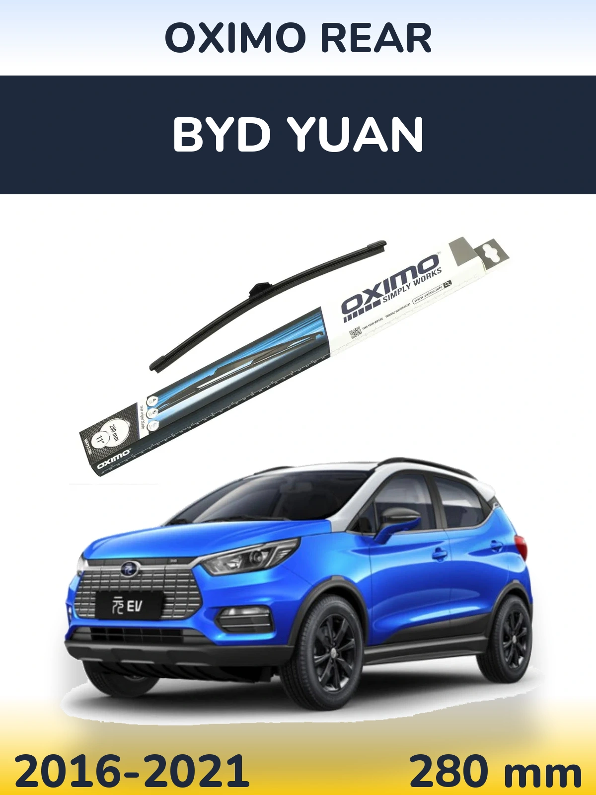 Rear wiper blade Oximo Rear 280 mm for BYD Yuan 2016-2021
