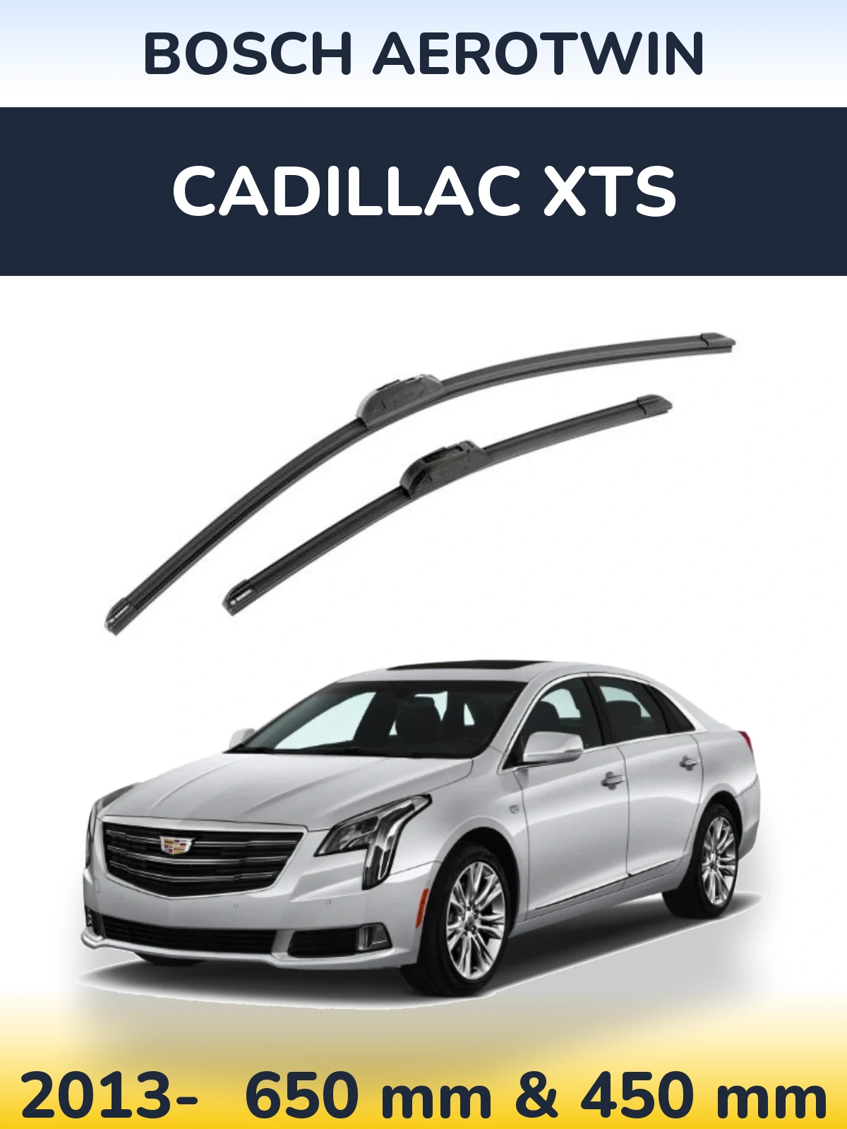 Комплект передних дворников BOSCH AeroTwin 650 & 450 мм для Cadillac XTS 2013-2026