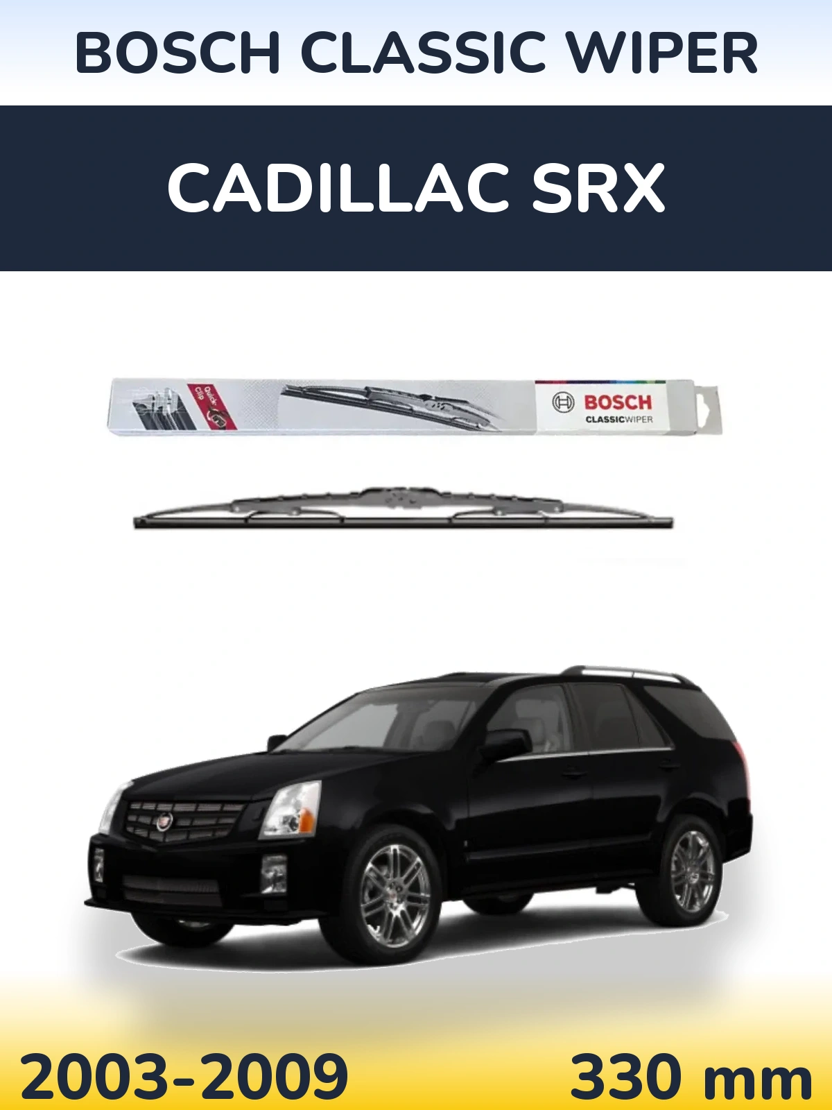 Rear wiper blade BOSCH Classic Wiper 340 mm for Cadillac SRX 2003-2009