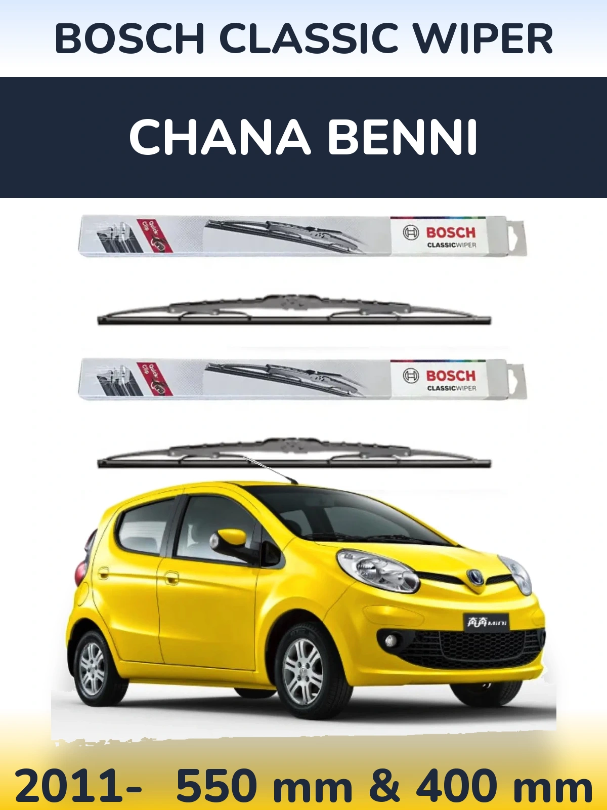 Комплект передніх щіток BOSCH Classic Wiper 550 & 400 мм для Chana Benni 2011-2026