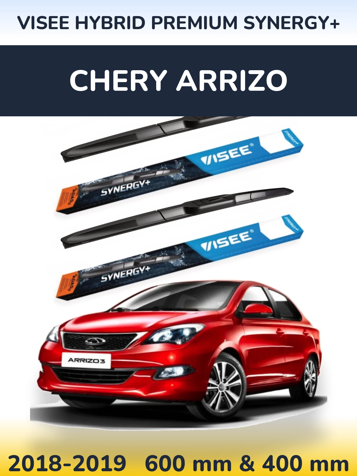 Комплект передних дворников VISEE HYBRID PREMIUM SYNERGY+ 600 & 400 мм для Chery Arrizo 2018-2019