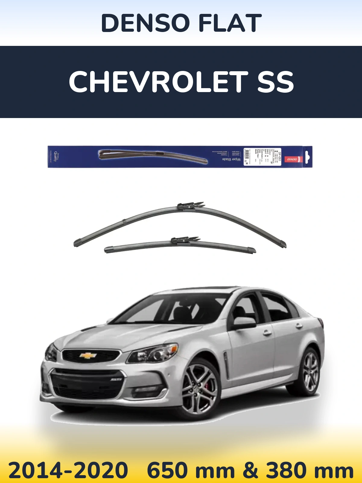 Комплект передних дворников Denso Flat 650 & 380 мм для Chevrolet SS 2014-2020