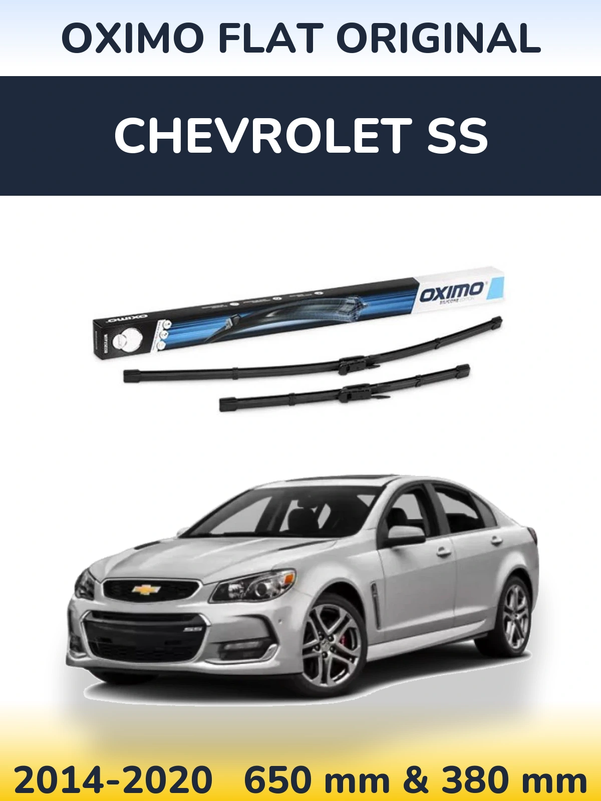 Комплект передних дворников Oximo Flat Original 650 & 380 мм для Chevrolet SS 2014-2020