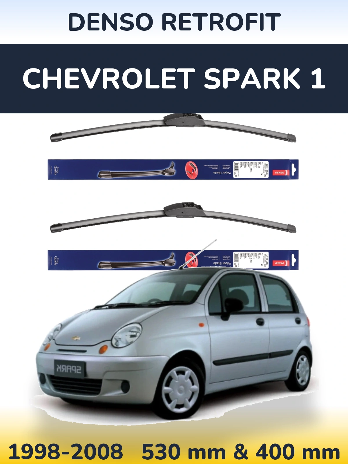 Комплект передних дворников Denso Retrofit 530 & 400 мм для Chevrolet Spark 1 1998-2008