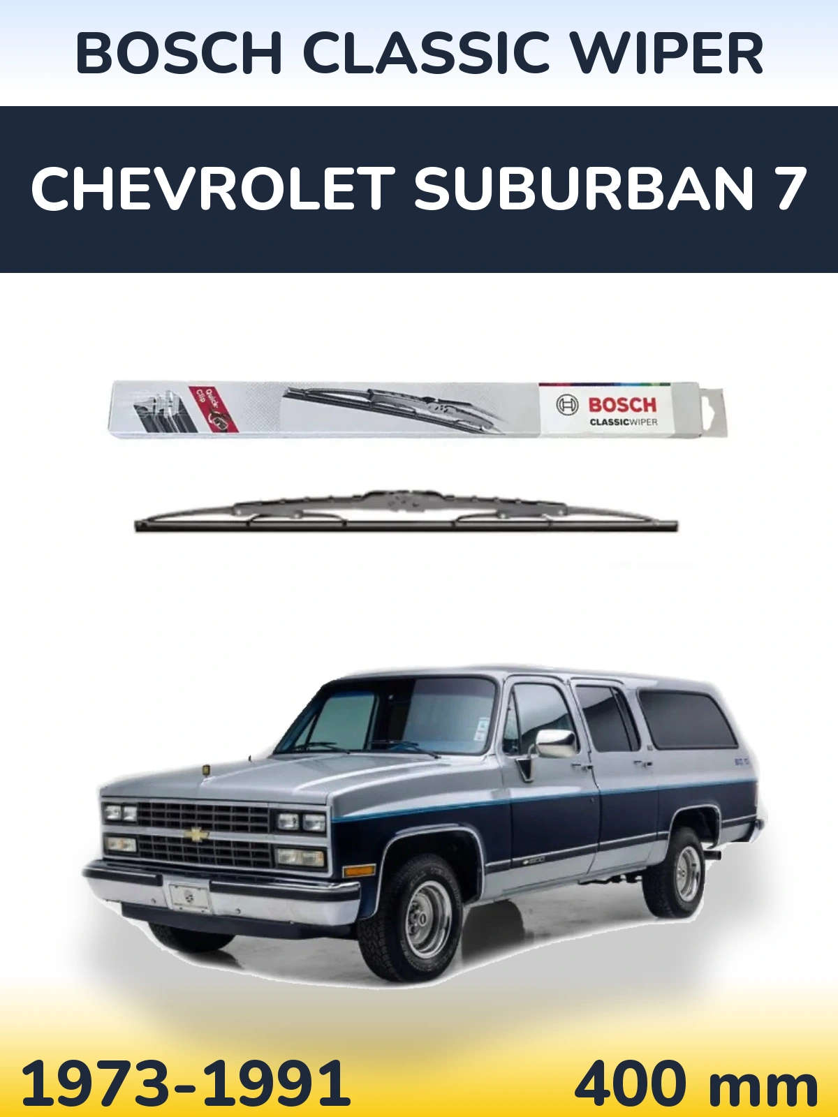 Rear wiper blade BOSCH Classic Wiper 400 mm for Chevrolet Suburban 7 1973-1991