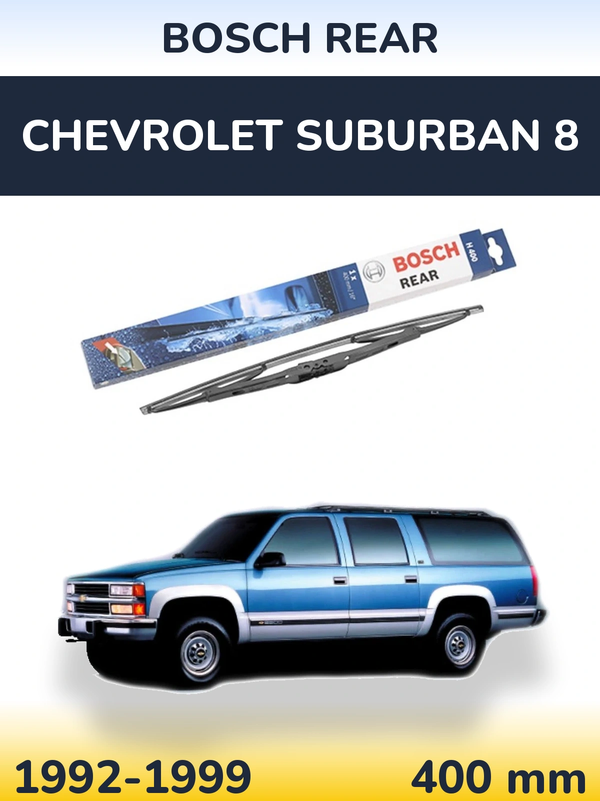Rear wiper blade BOSCH Rear 400 mm for Chevrolet Suburban 8 1992-1999