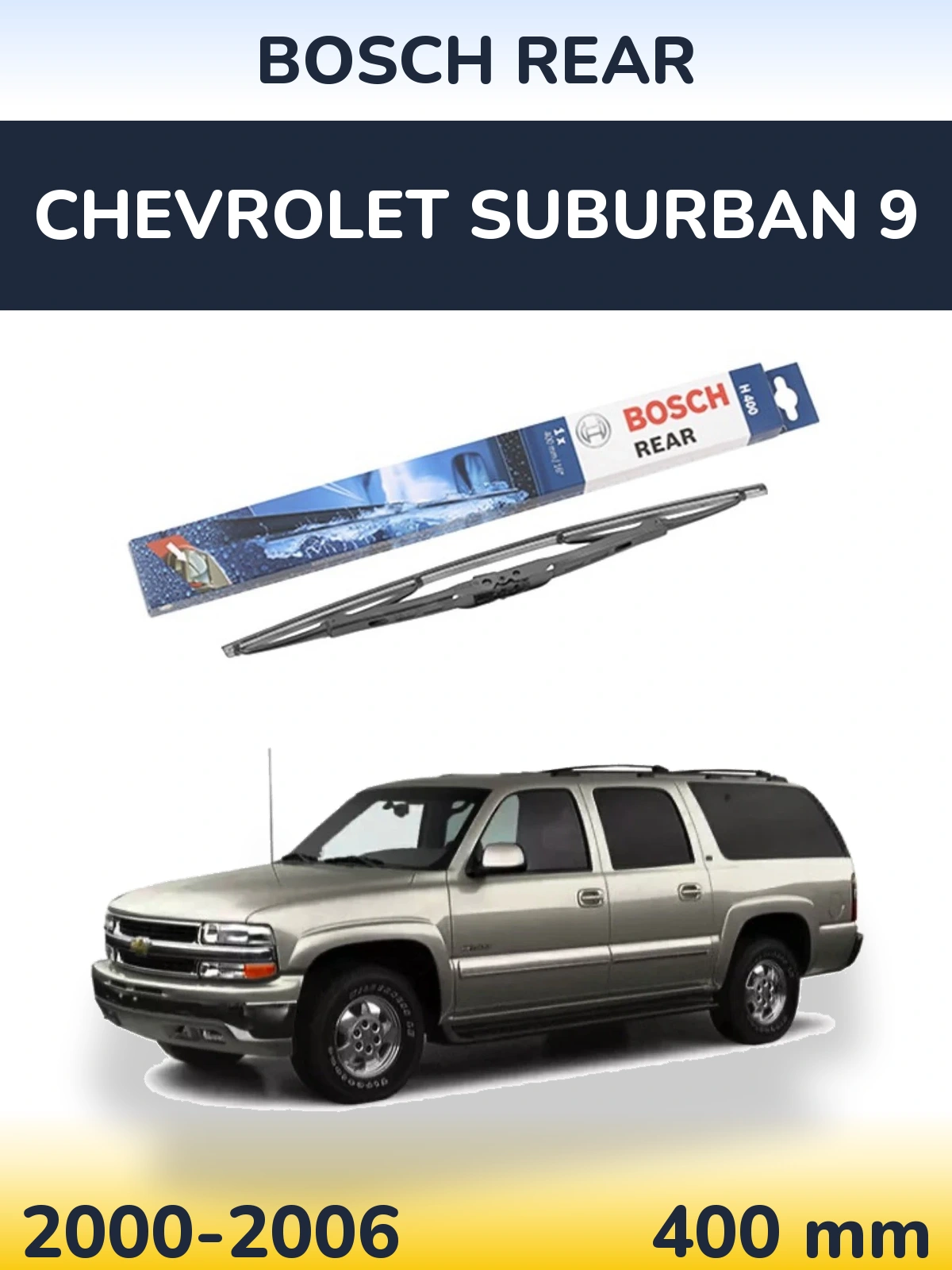 Rear wiper blade BOSCH Rear 400 mm for Chevrolet Suburban 9 2000-2006
