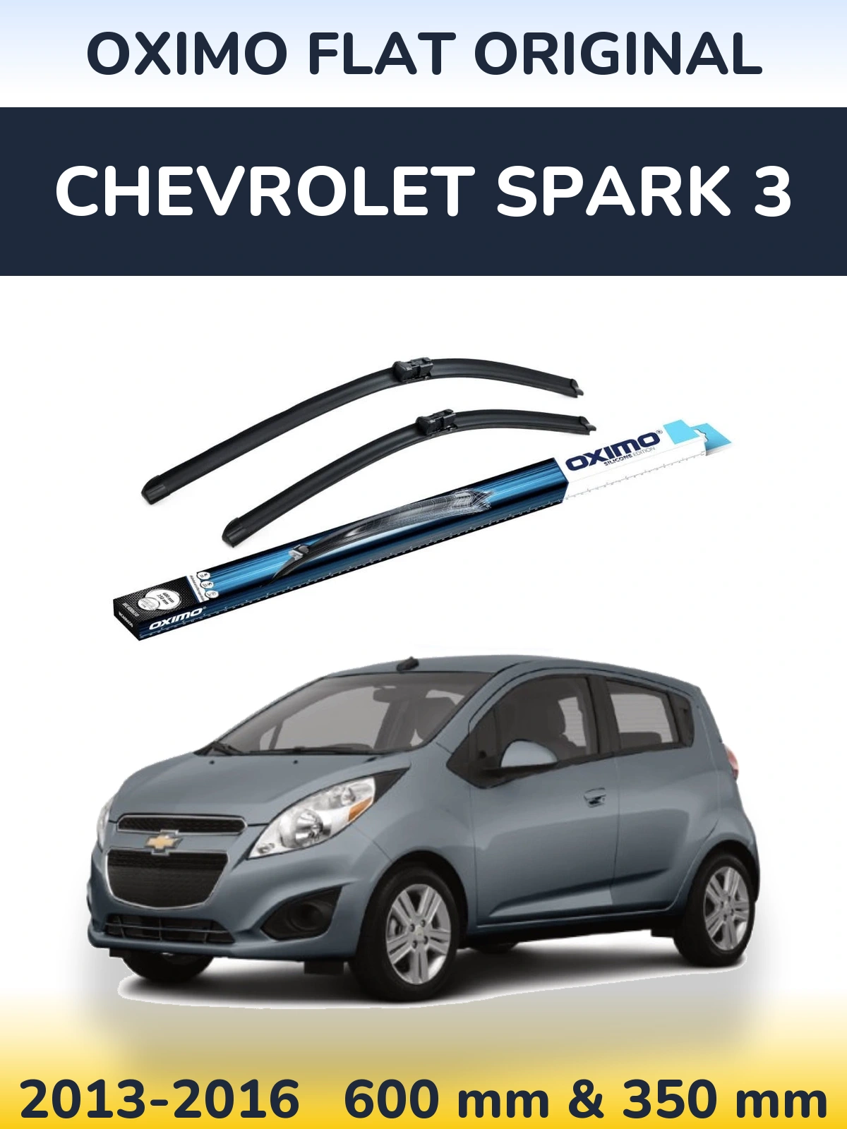 Комплект передних дворников Oximo Flat Original 600 & 350 мм для Chevrolet Spark 3 2013-2016