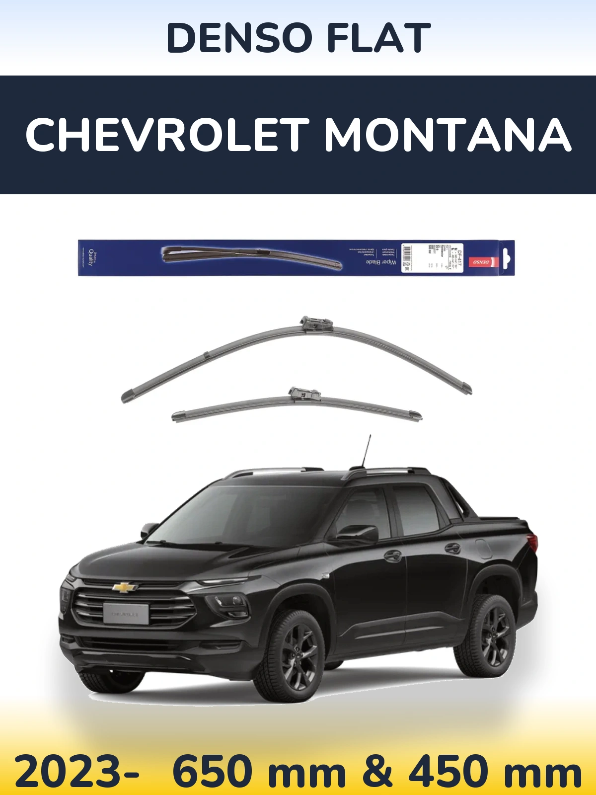 Front wiper blade set Denso Flat 650 & 450 mm for Chevrolet Montana 2023-2026