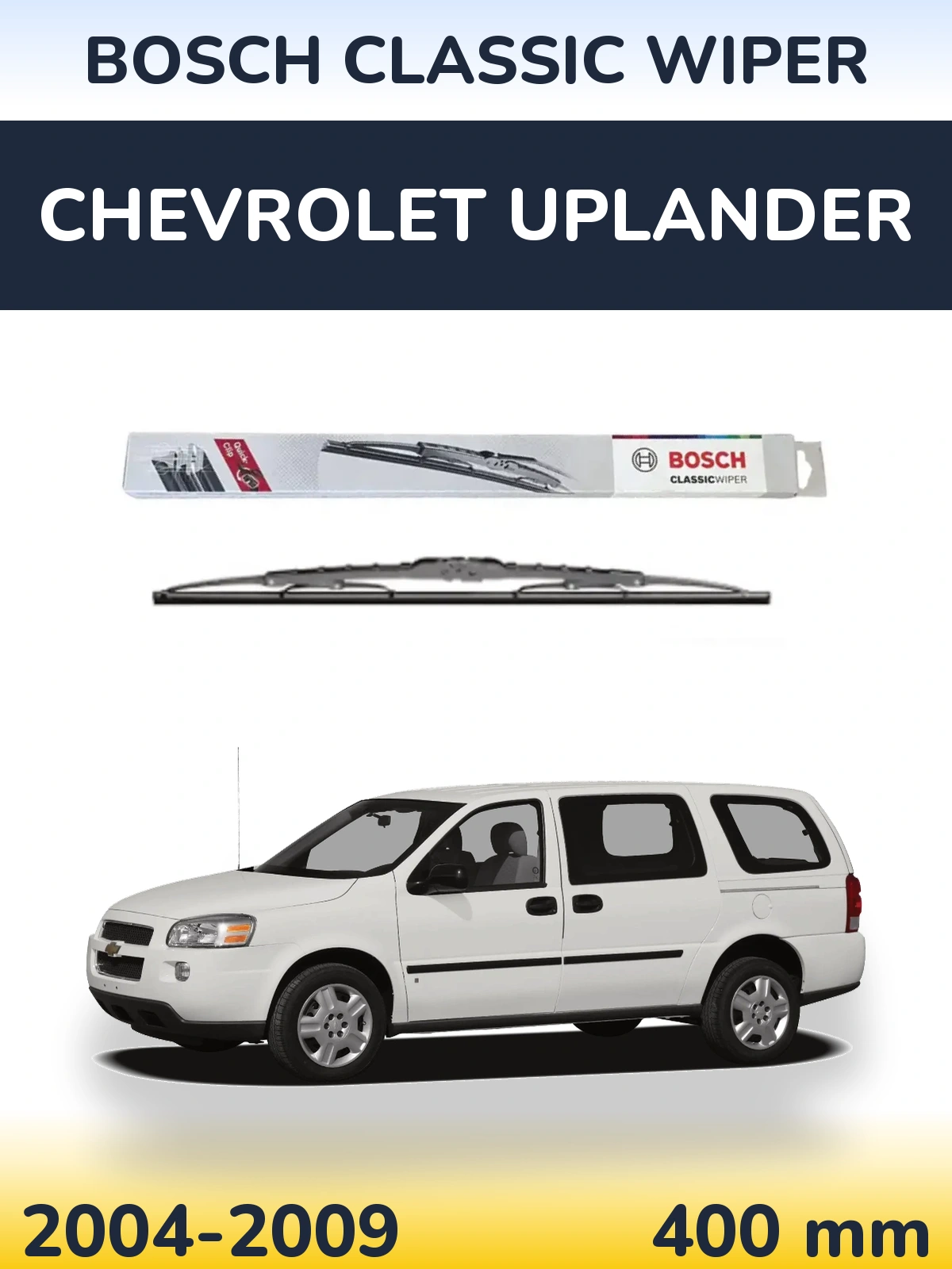 Rear wiper blade BOSCH Classic Wiper 400 mm for Chevrolet Uplander 2004-2009