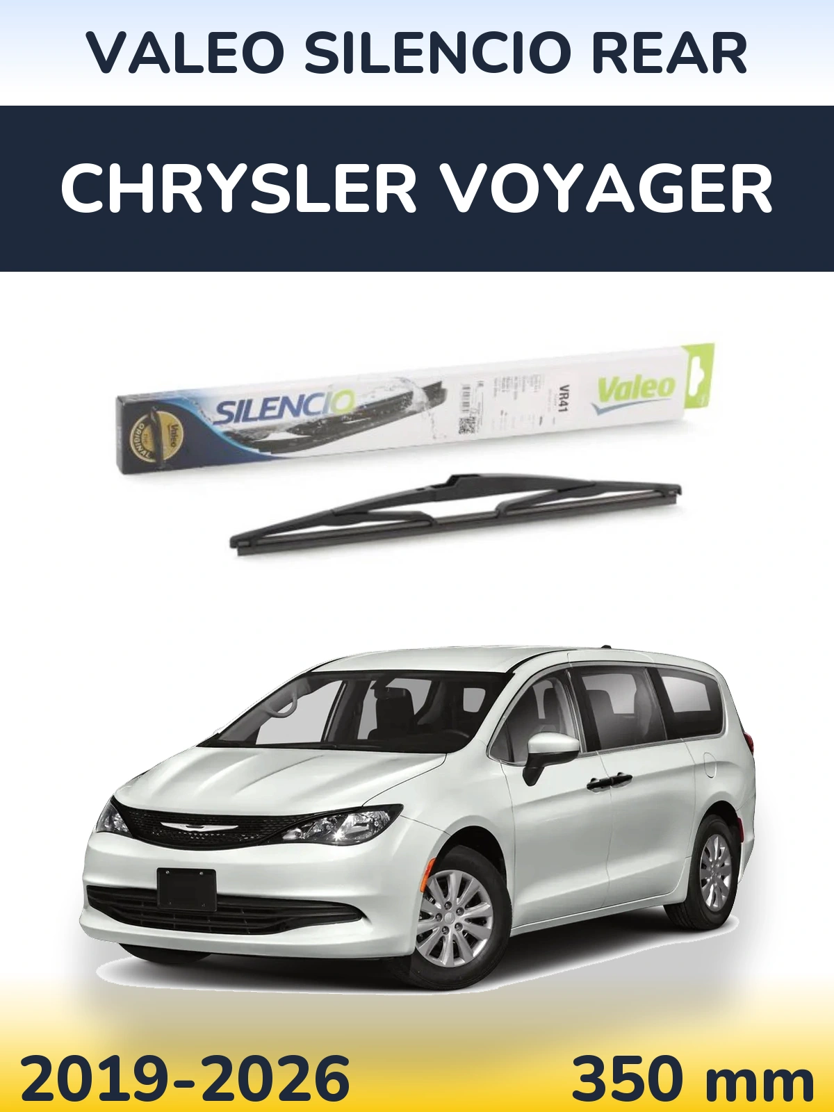 Rear wiper blade Valeo Silencio Rear 345 mm for Chrysler Voyager 2019-2026