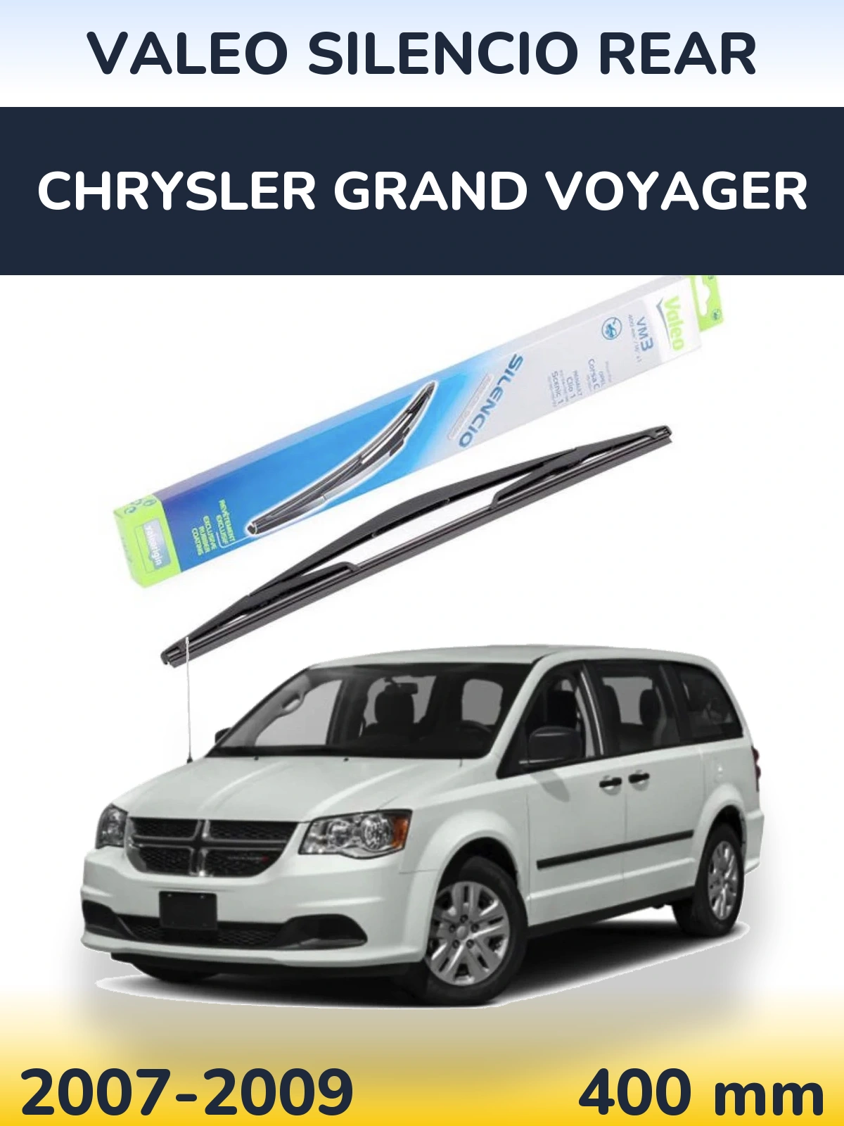 Rear wiper blade Valeo Silencio Rear 400 mm for Chrysler Grand Voyager 2007-2009