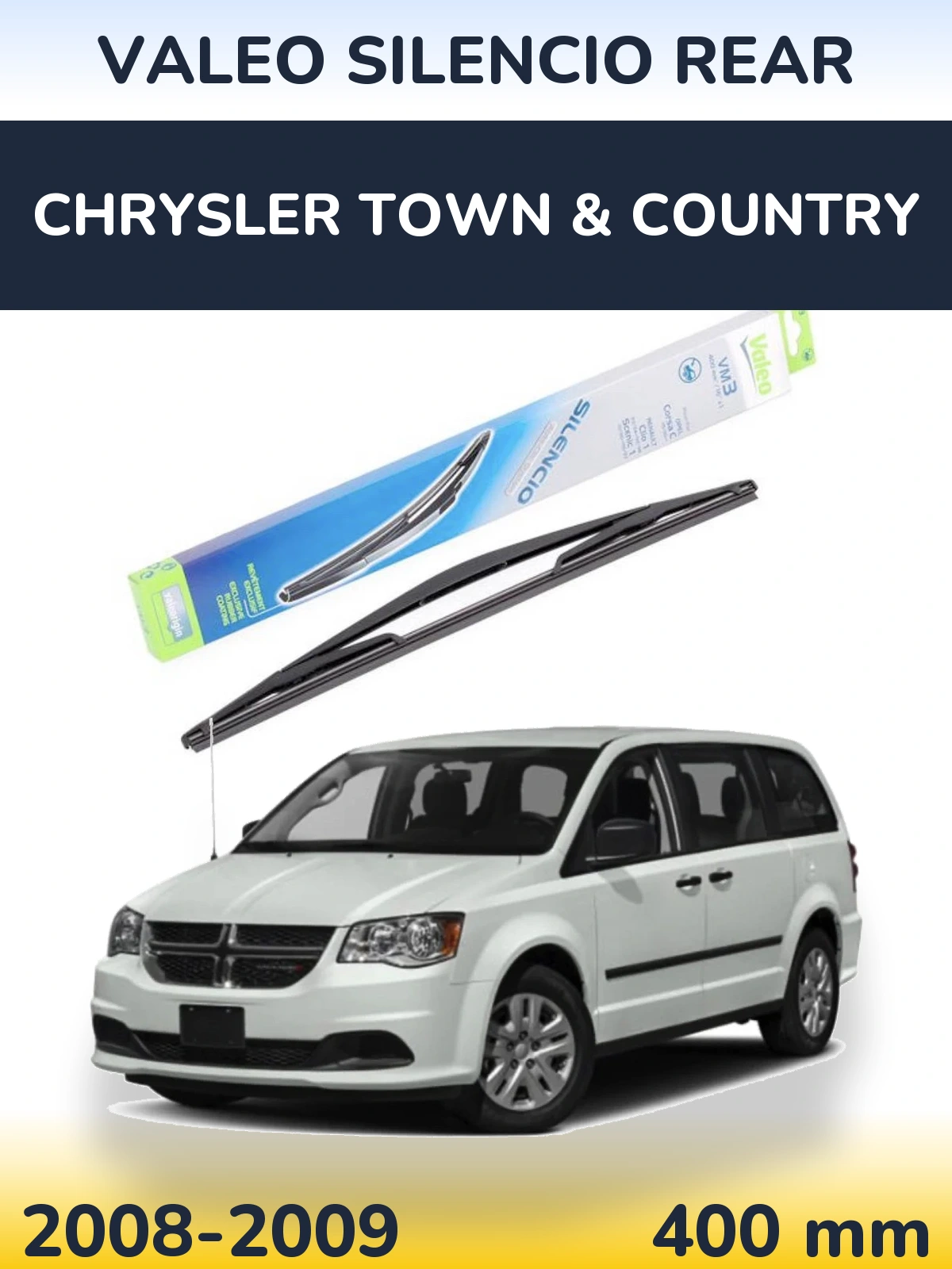 Rear wiper blade Valeo Silencio Rear 400 mm for Chrysler Town & Country 2008-2009
