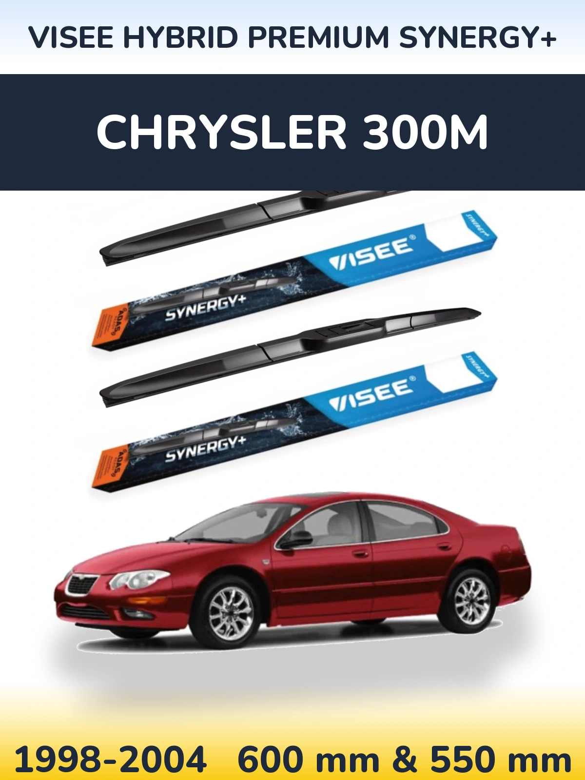 Комплект передних дворников VISEE HYBRID PREMIUM SYNERGY+ 600 & 550 мм для Chrysler 300M 1998-2004