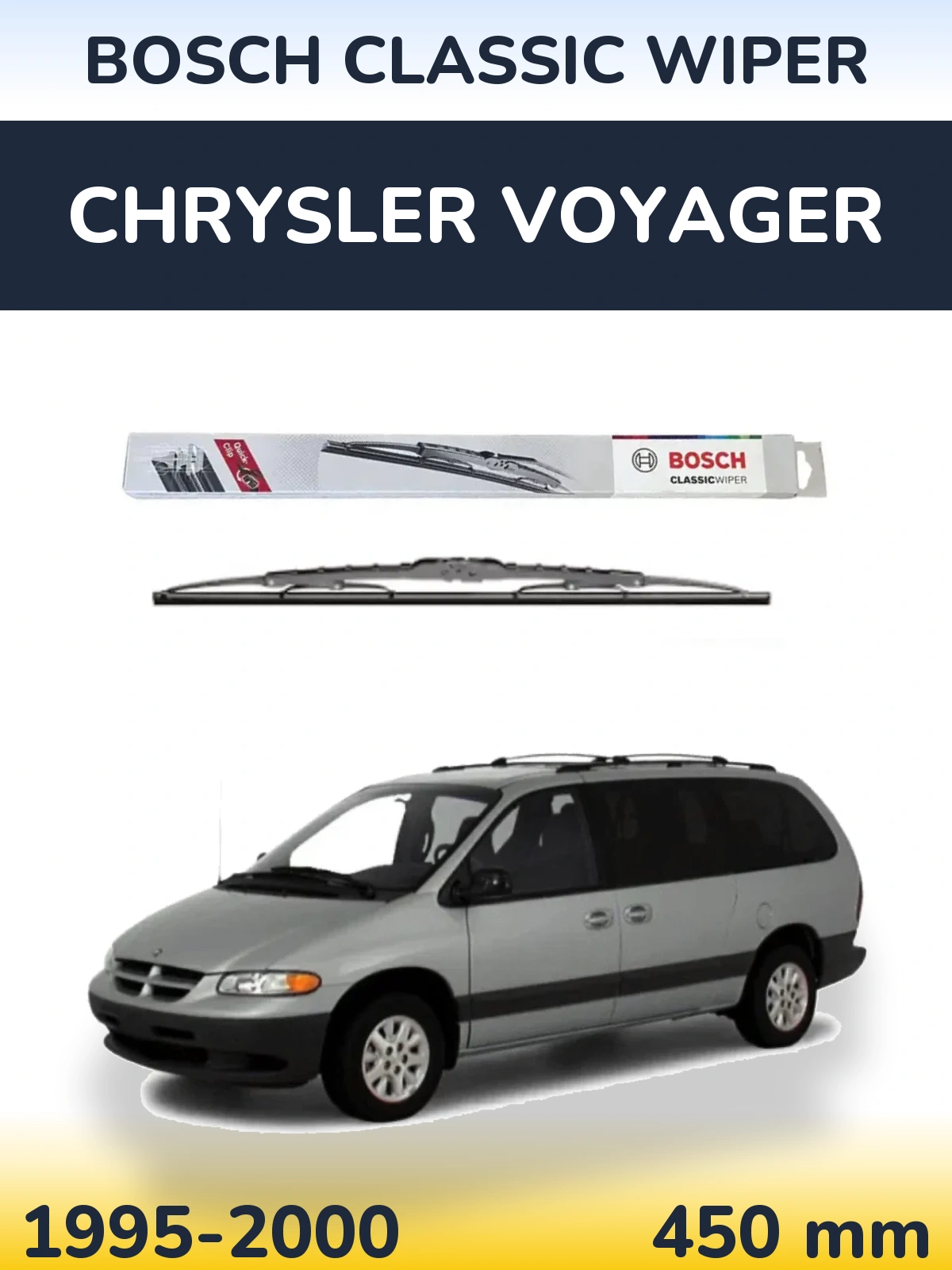 Rear wiper blade BOSCH Classic Wiper 450 mm for Chrysler Voyager 1995-2000