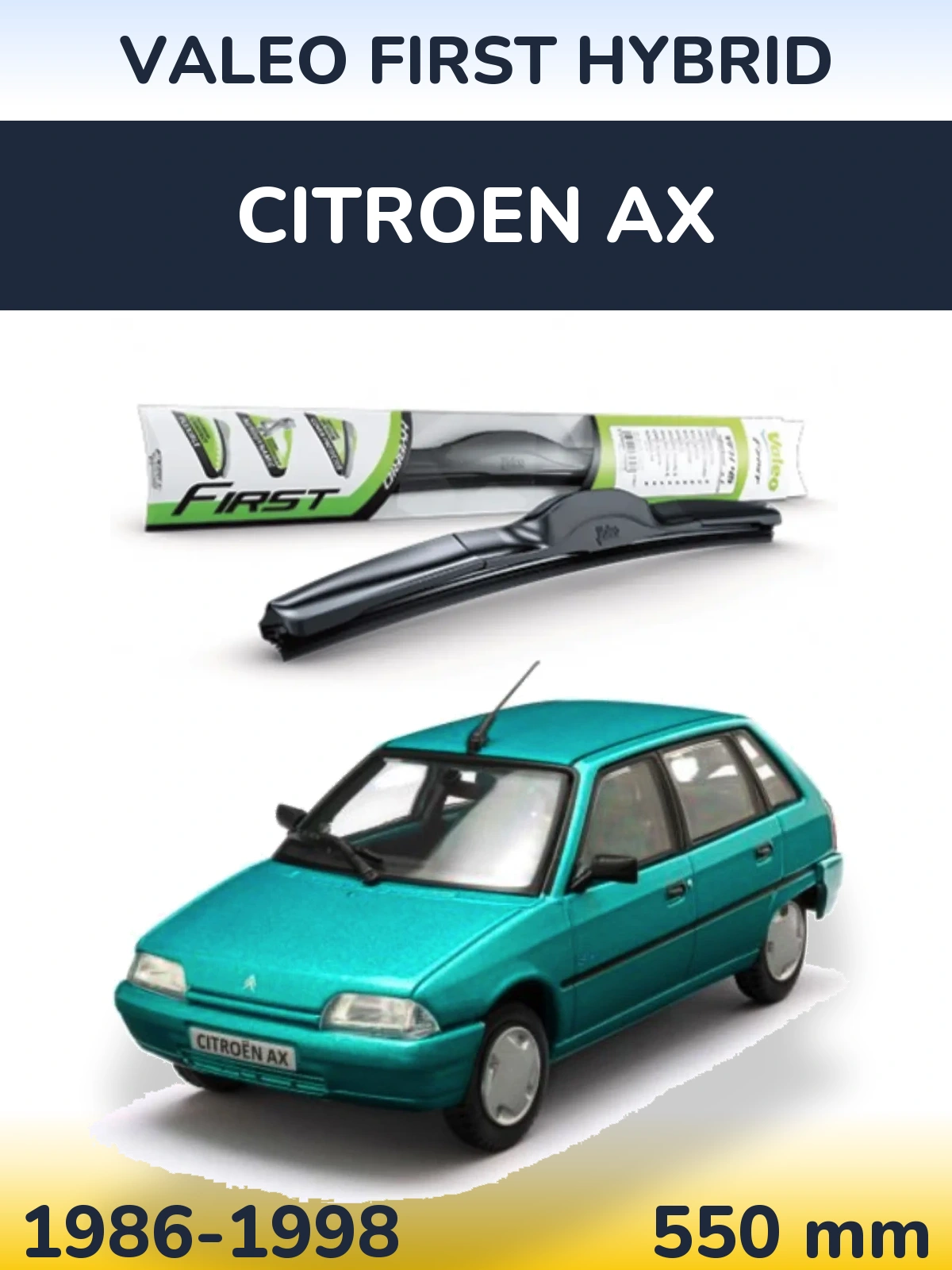 Передний дворник Valeo First Hybrid 550 мм для Citroen AX 1986-1998