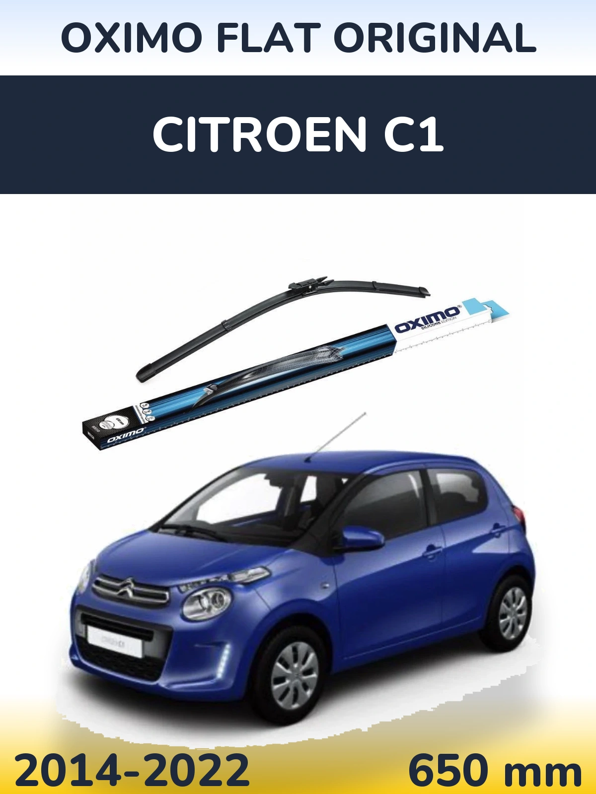 Front wiper blade Oximo Flat Original 650 mm for Citroen C1 2014-2022