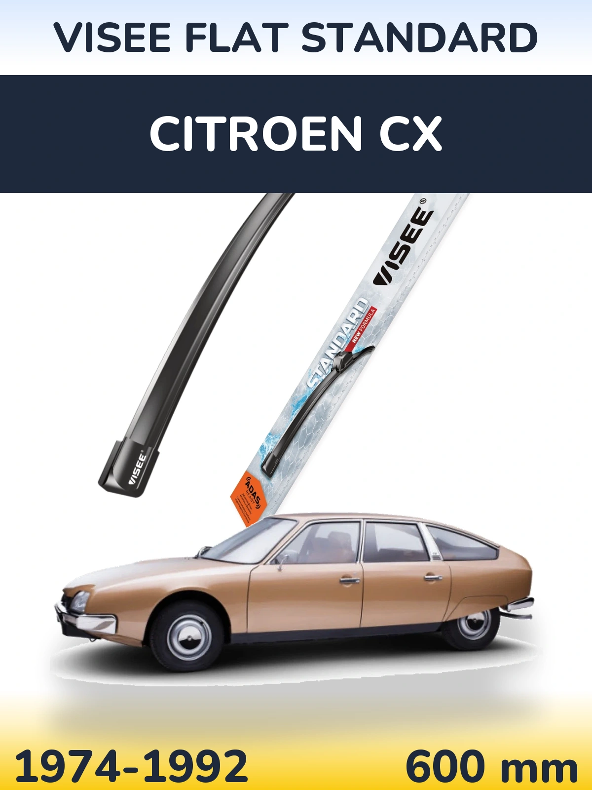 Передний дворник VISEE FLAT STANDARD 600 мм для Citroen CX 1974-1992