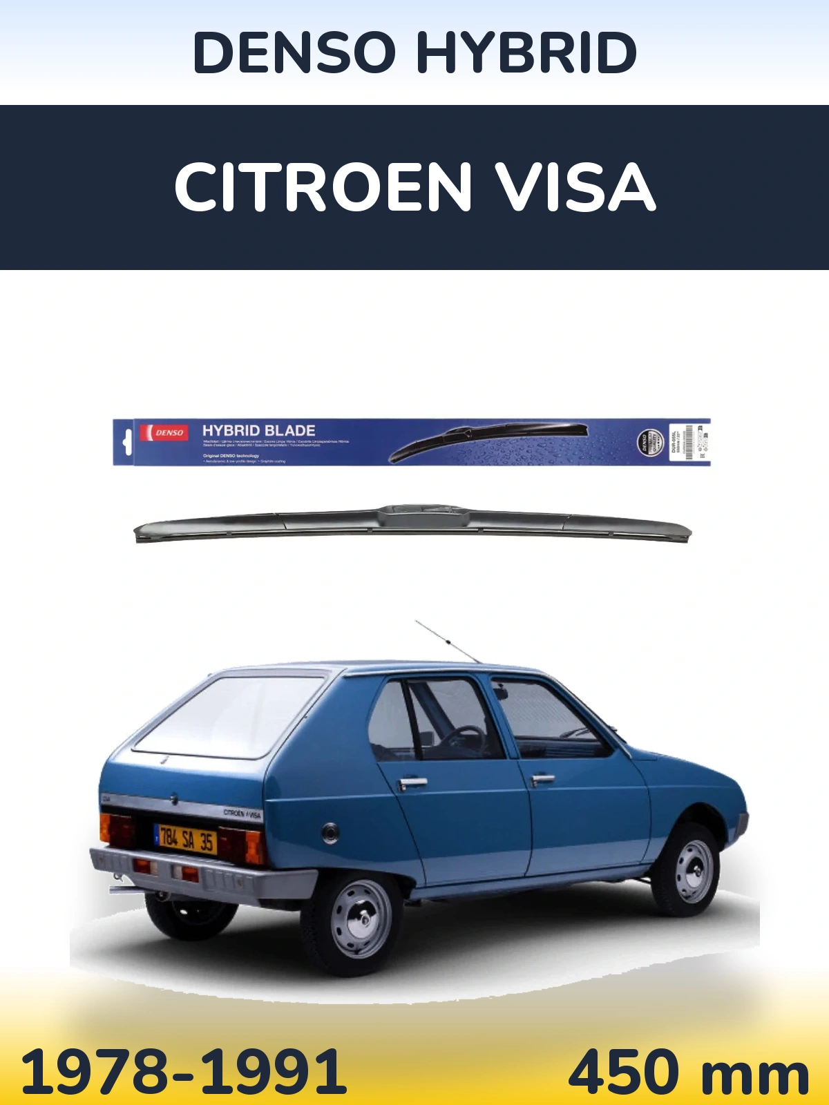 Front wiper blade Denso Hybrid 450 mm for Citroen Visa 1978-1991