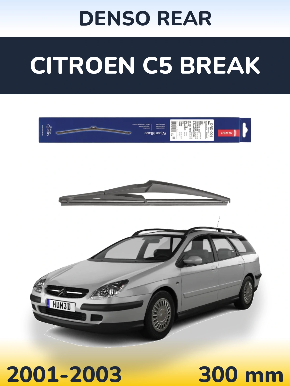 Rear wiper blade Denso Rear 300 mm for Citroen C5 Break 2001-2003