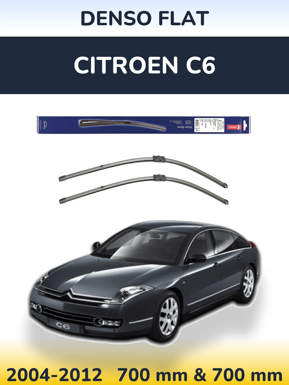 Комплект передних дворников Denso Flat 700 & 700 мм для Citroen C6 2004-2012