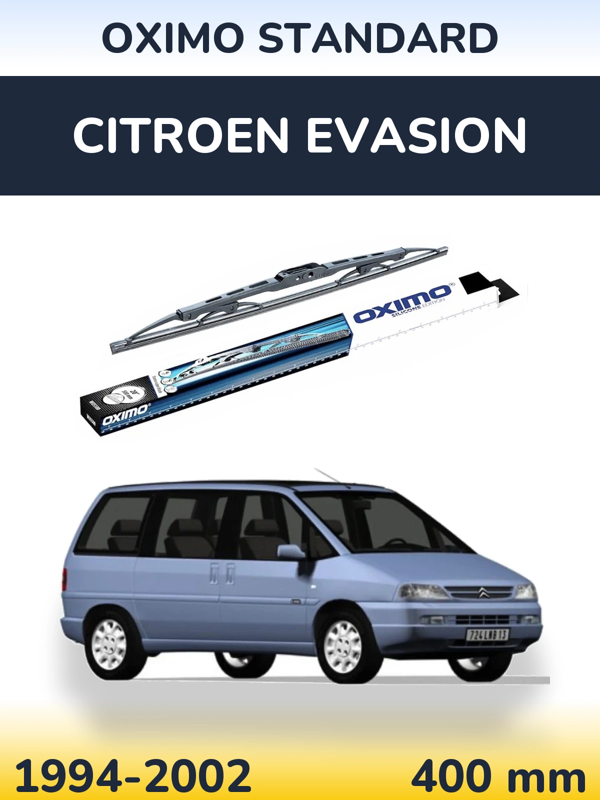 Rear wiper blade Oximo Standard 400 mm for Citroen Evasion 1994-2002