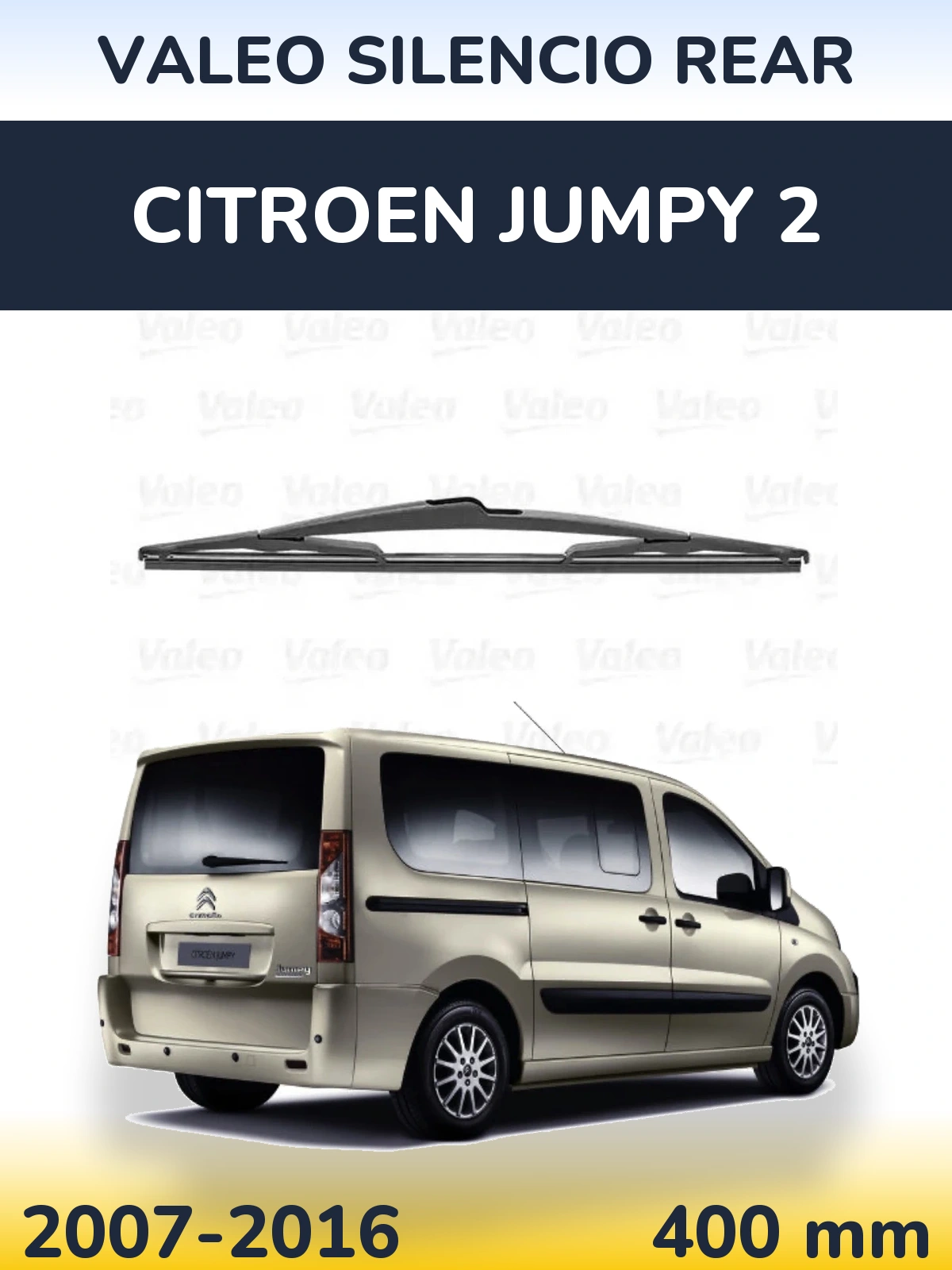Rear wiper blade Valeo Silencio Rear 400 mm for Citroen Jumpy 2 2007-2016