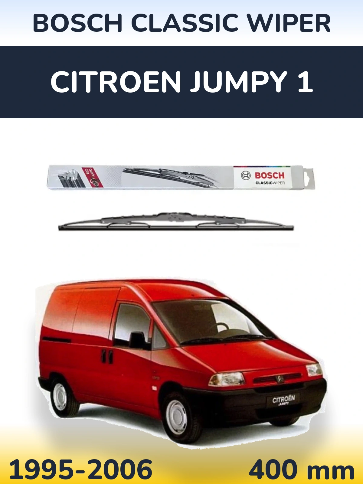 Rear wiper blade BOSCH Classic Wiper 400 mm for Citroen Jumpy 1 1995-2006