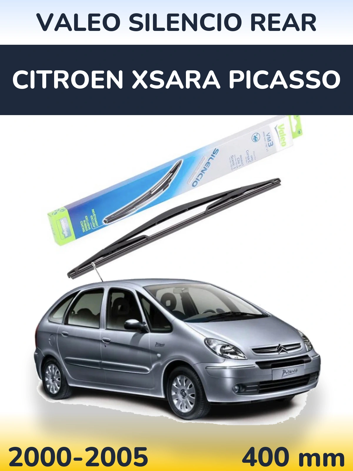Rear wiper blade Valeo Silencio Rear 400 mm for Citroen Xsara Picasso 2000-2005