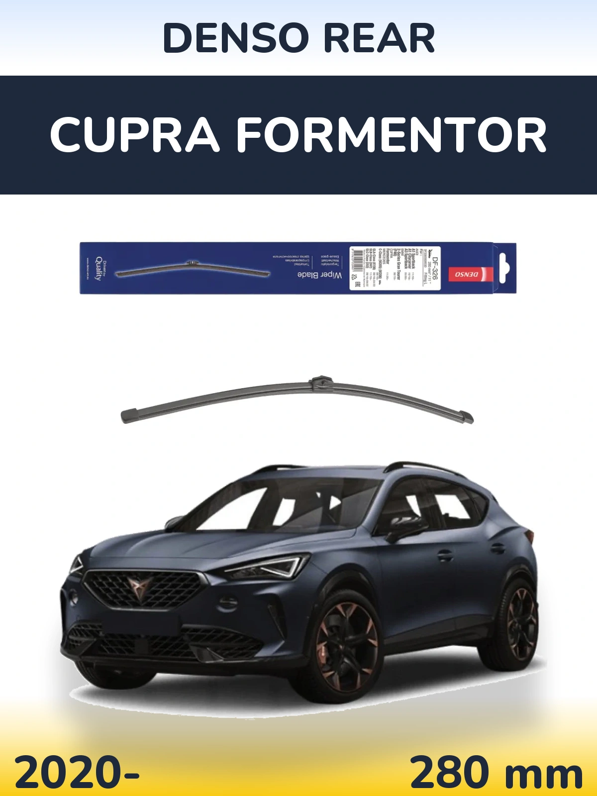 Rear wiper blade Denso Rear 285 mm for Cupra Formentor 2020-2026