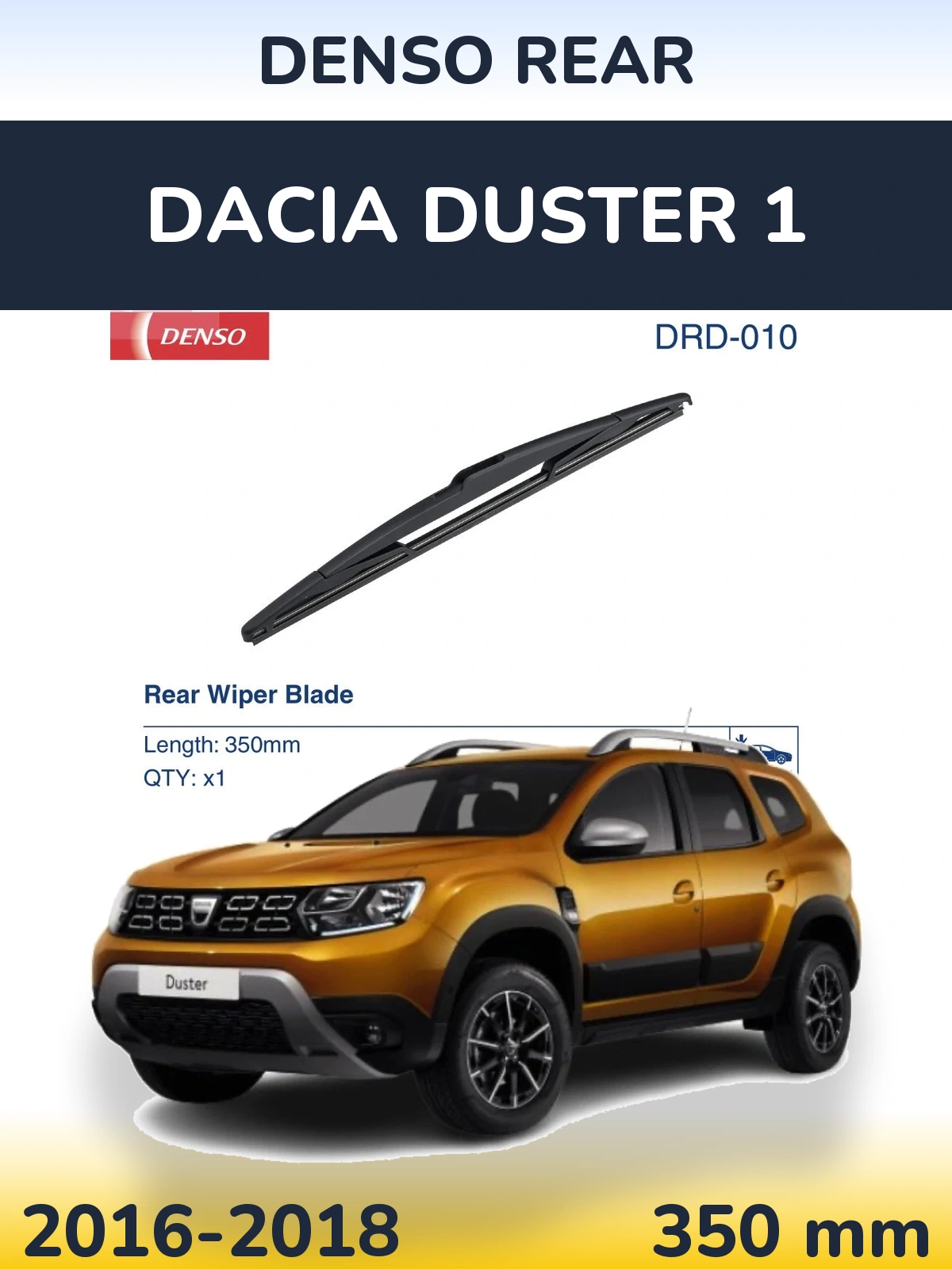 Rear wiper blade Denso Rear 350 mm for Dacia Duster 1 2016-2018