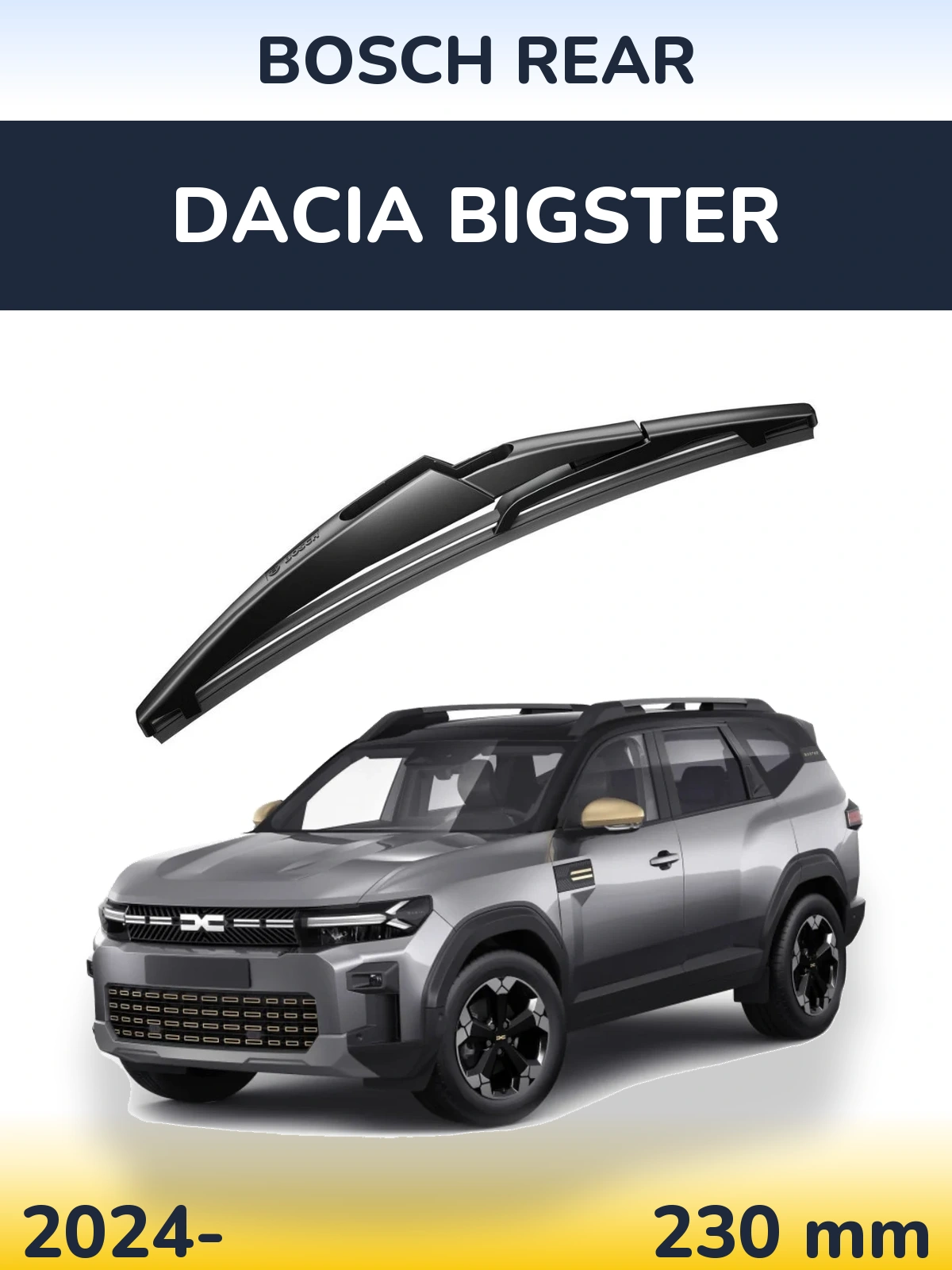 Rear wiper blade BOSCH Rear 230 mm for Dacia Bigster 2024-2026