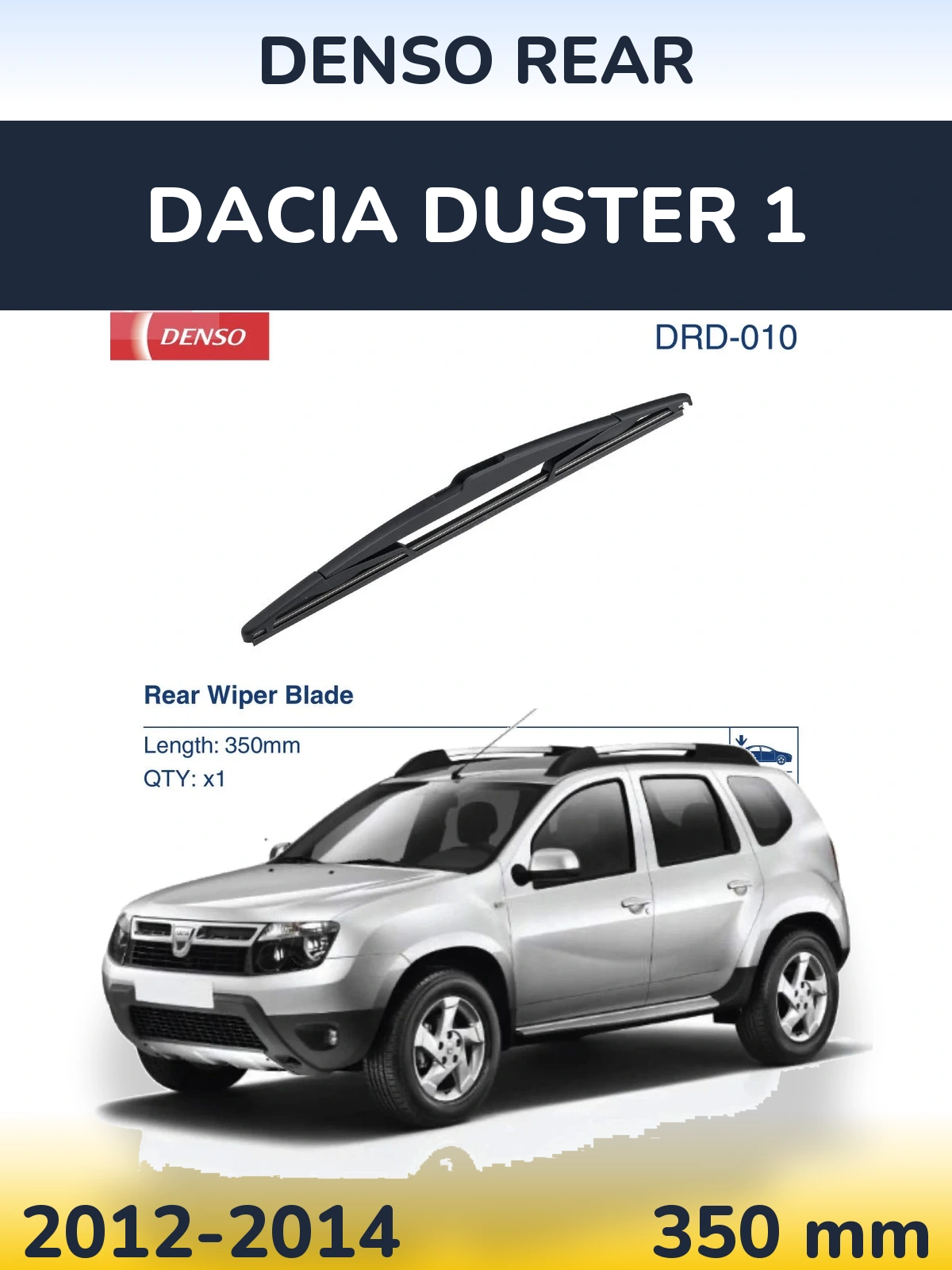 Rear wiper blade Denso Rear 350 mm for Dacia Duster 1 2012-2014