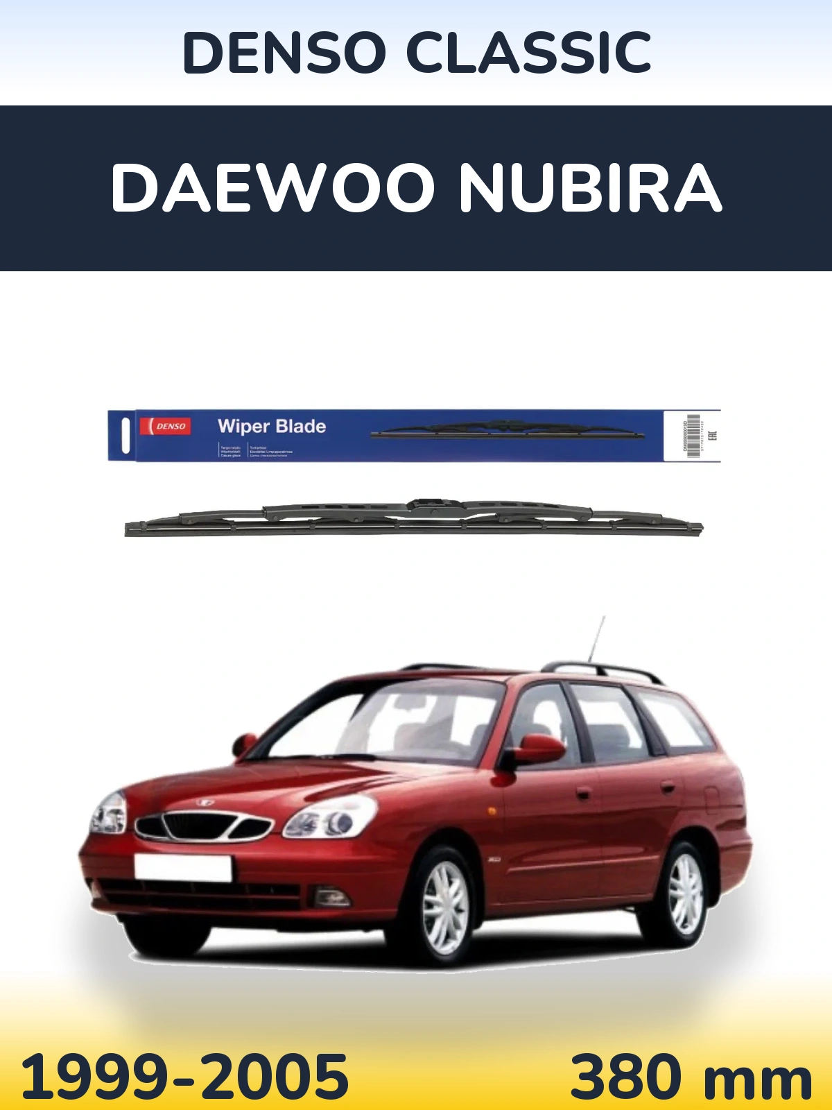 Rear wiper blade Denso Classic 380 mm for Daewoo Nubira 1999-2005