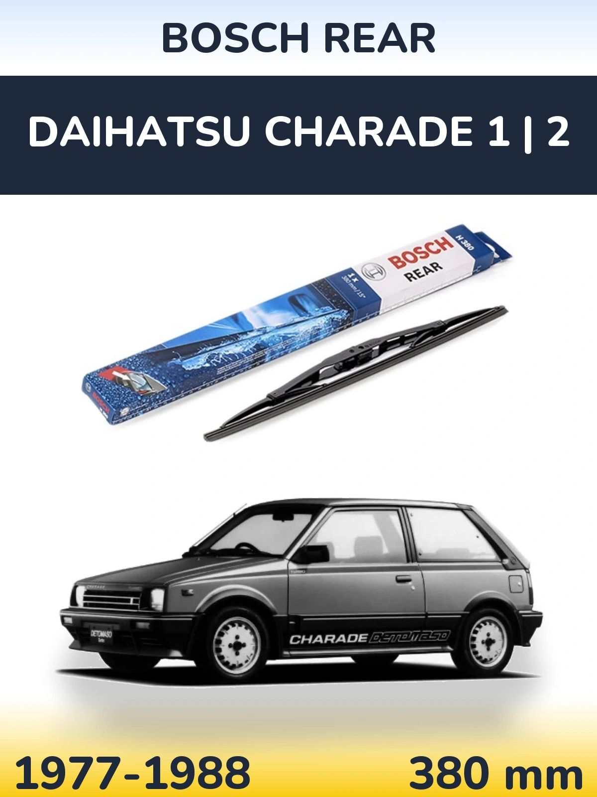 Rear wiper blade BOSCH Rear 380 mm for Daihatsu Charade 1 | 2 1977-1988