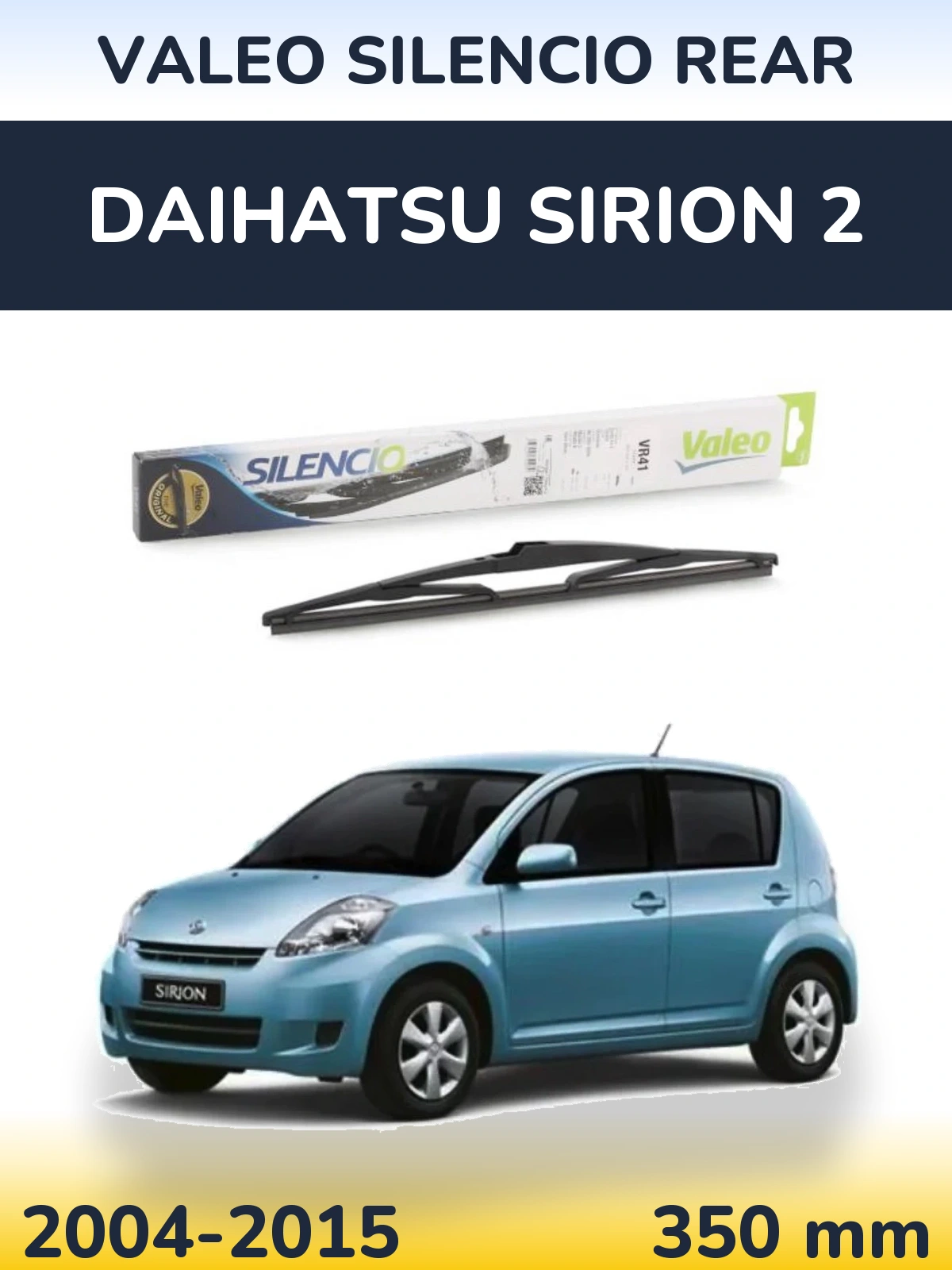 Rear wiper blade Valeo Silencio Rear 345 mm for Daihatsu SIrion 2 2004-2015