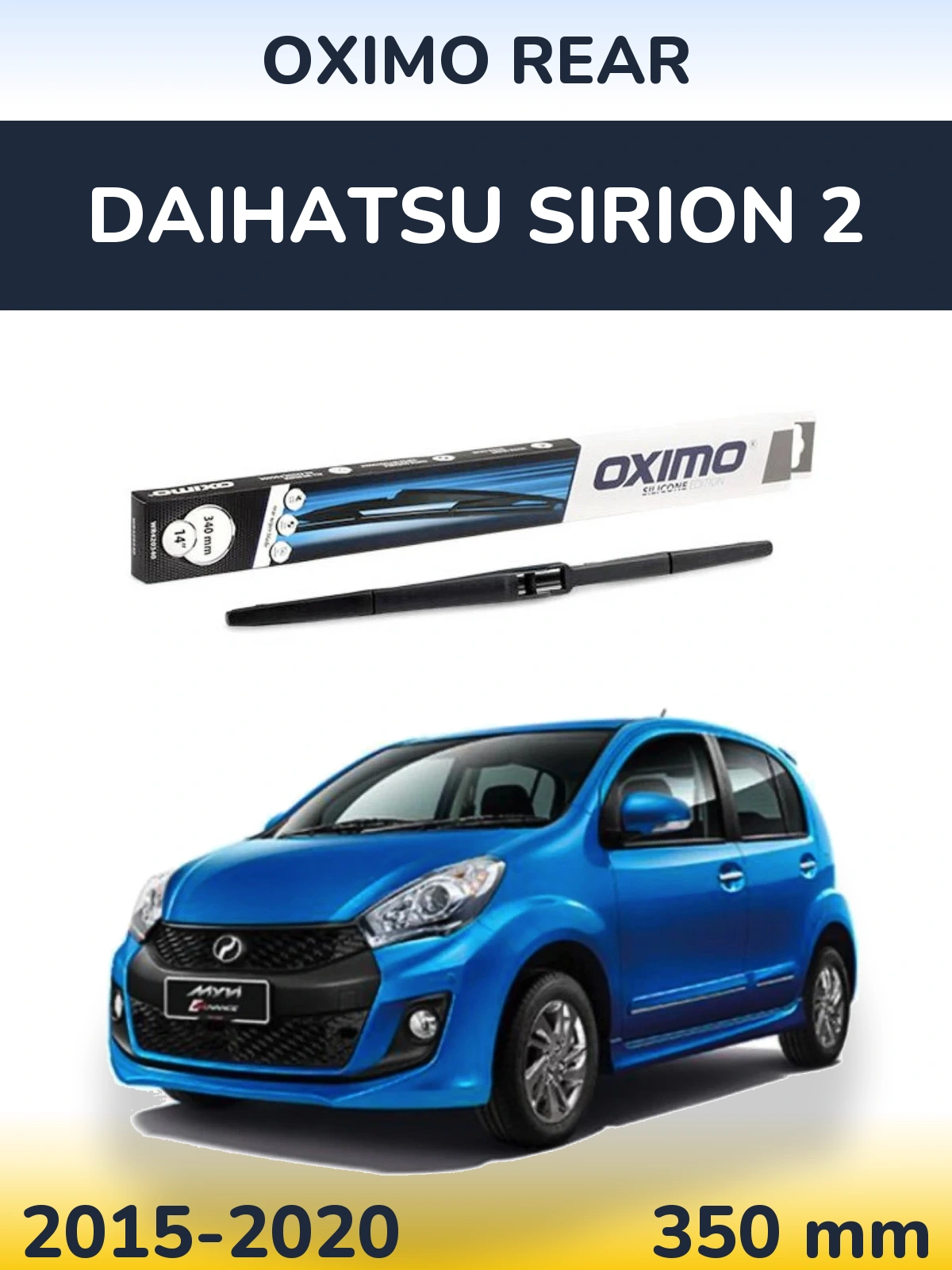 Rear wiper blade Oximo Rear 350 mm for Daihatsu SIrion 2 2015-2020