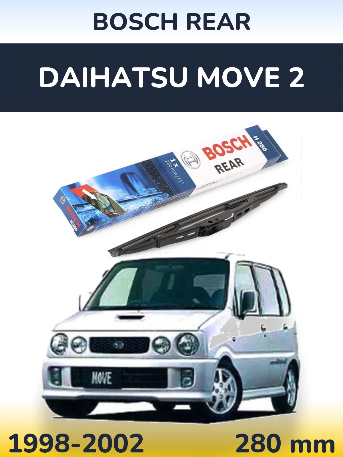 Задня щітка BOSCH Rear 280 мм для Daihatsu Move 2 1998-2002