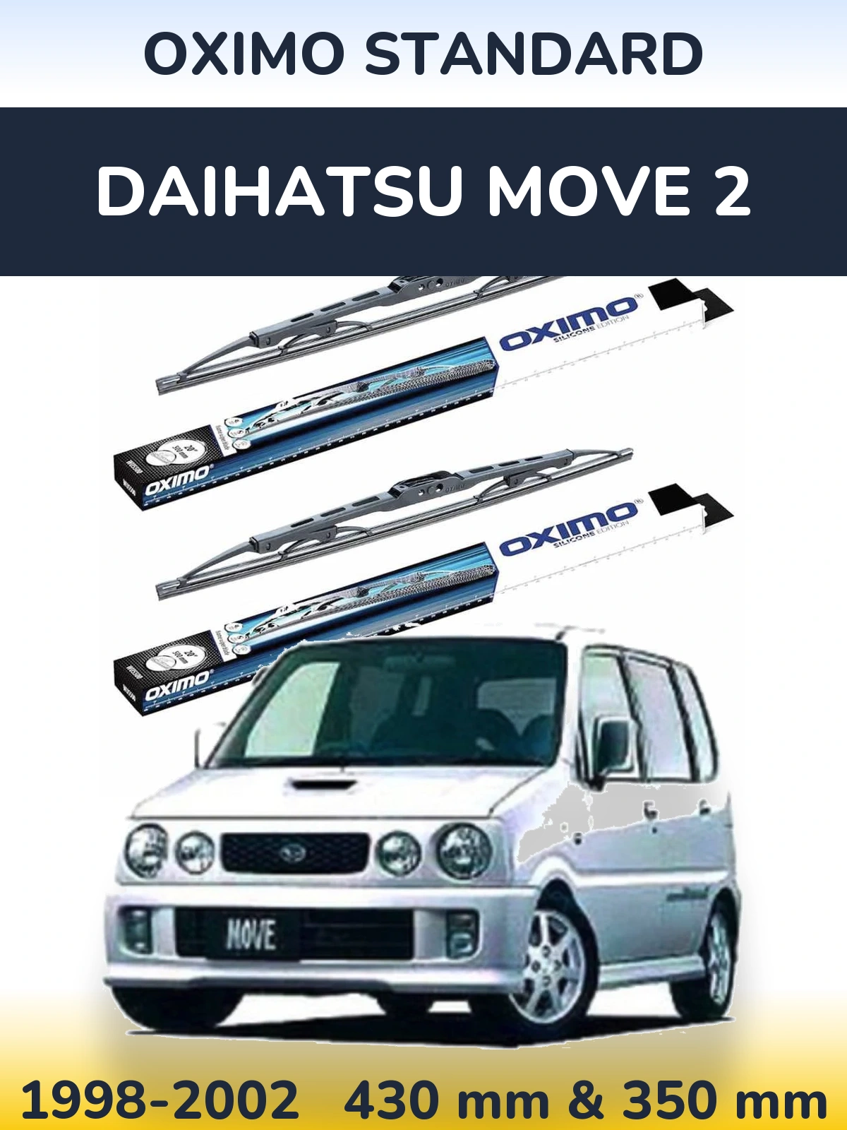 Комплект передних дворников Oximo Standard 425 & 350 мм для Daihatsu Move 2 1998-2002